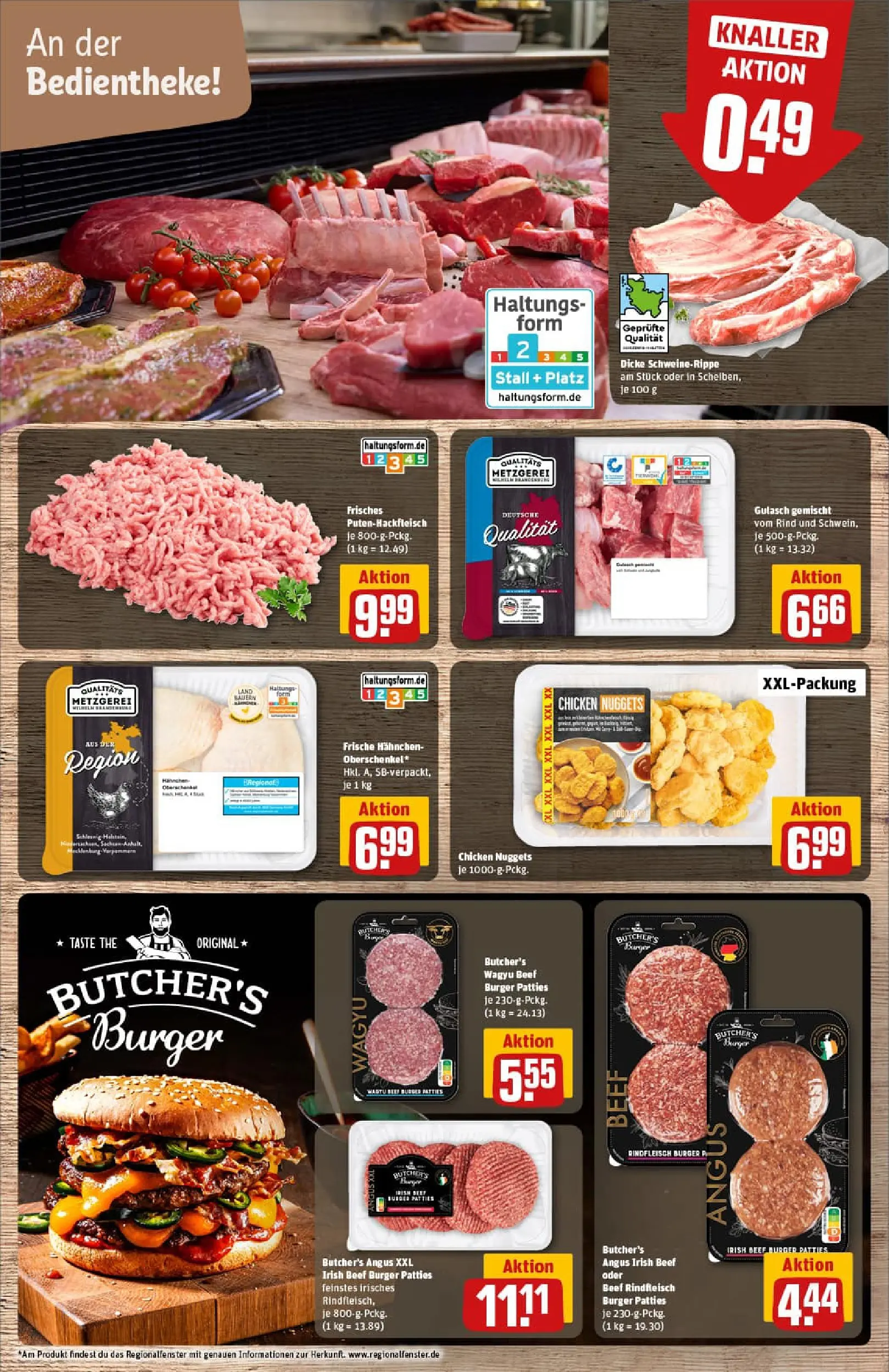 REWE Prospekt ab 04.01.2026 zum Blättern » Angebote | Seite: 8 | Produkte: Hahnchen, Burger, Gulasch, Rindfleisch