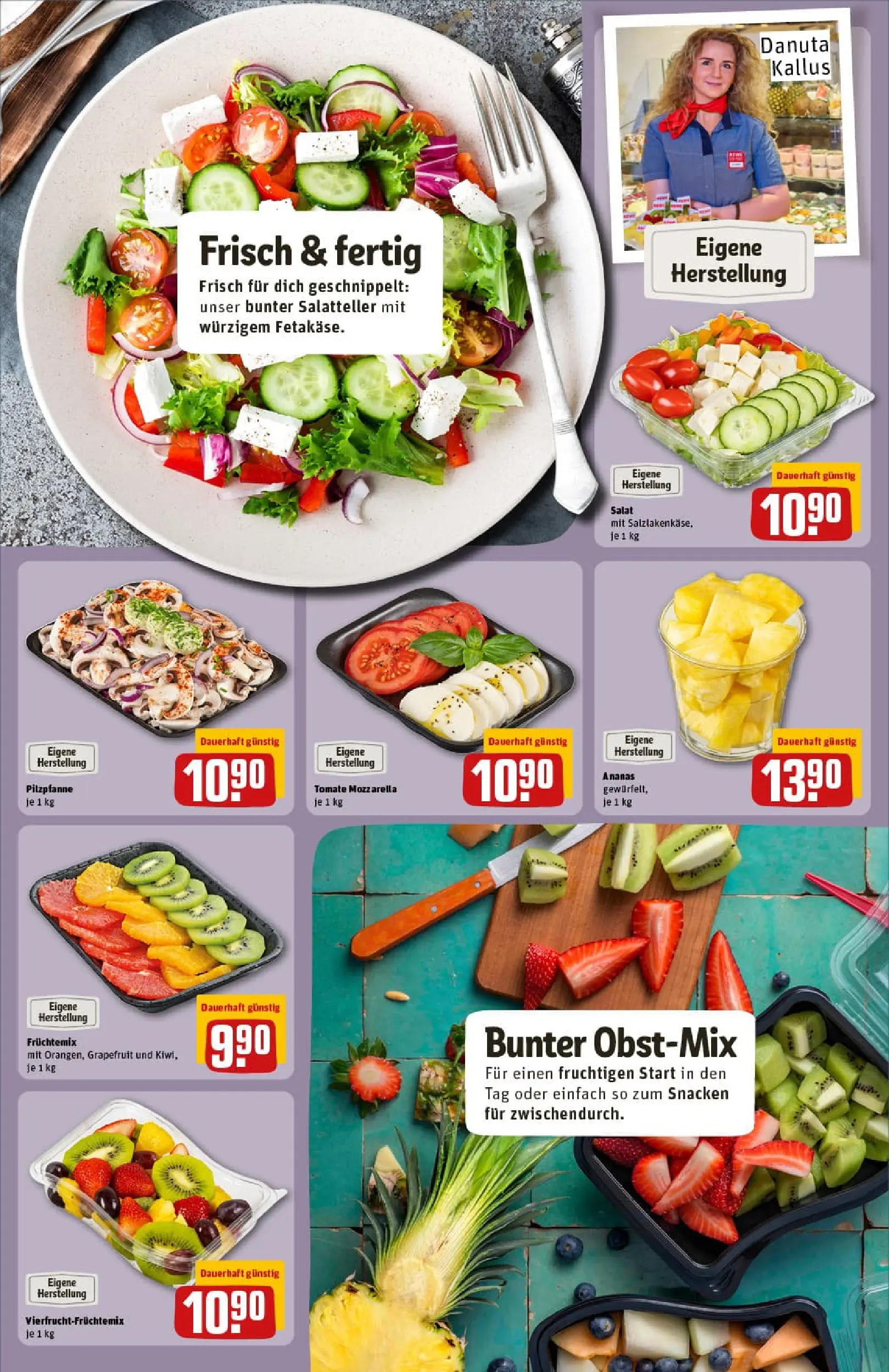 REWE Prospekt ab 04.01.2026 zum Blättern » Angebote | Seite: 12 | Produkte: Mozzarella, Ananas, Grapefruit, Salat