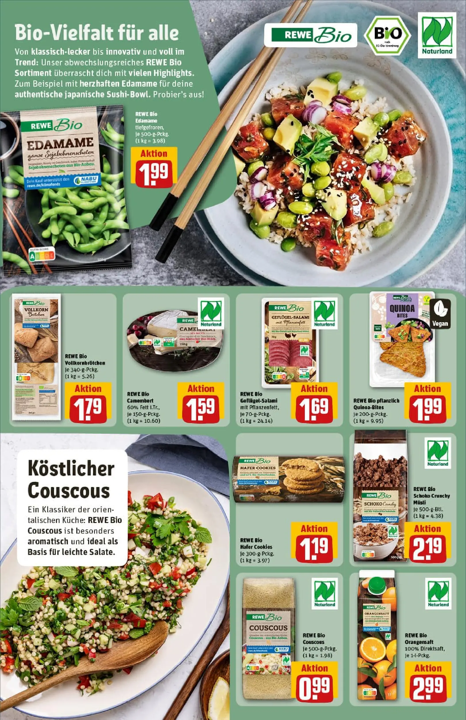 REWE Prospekt ab 04.01.2026 zum Blättern » Angebote | Seite: 14 | Produkte: Musli, Küche, Orangensaft, Salami