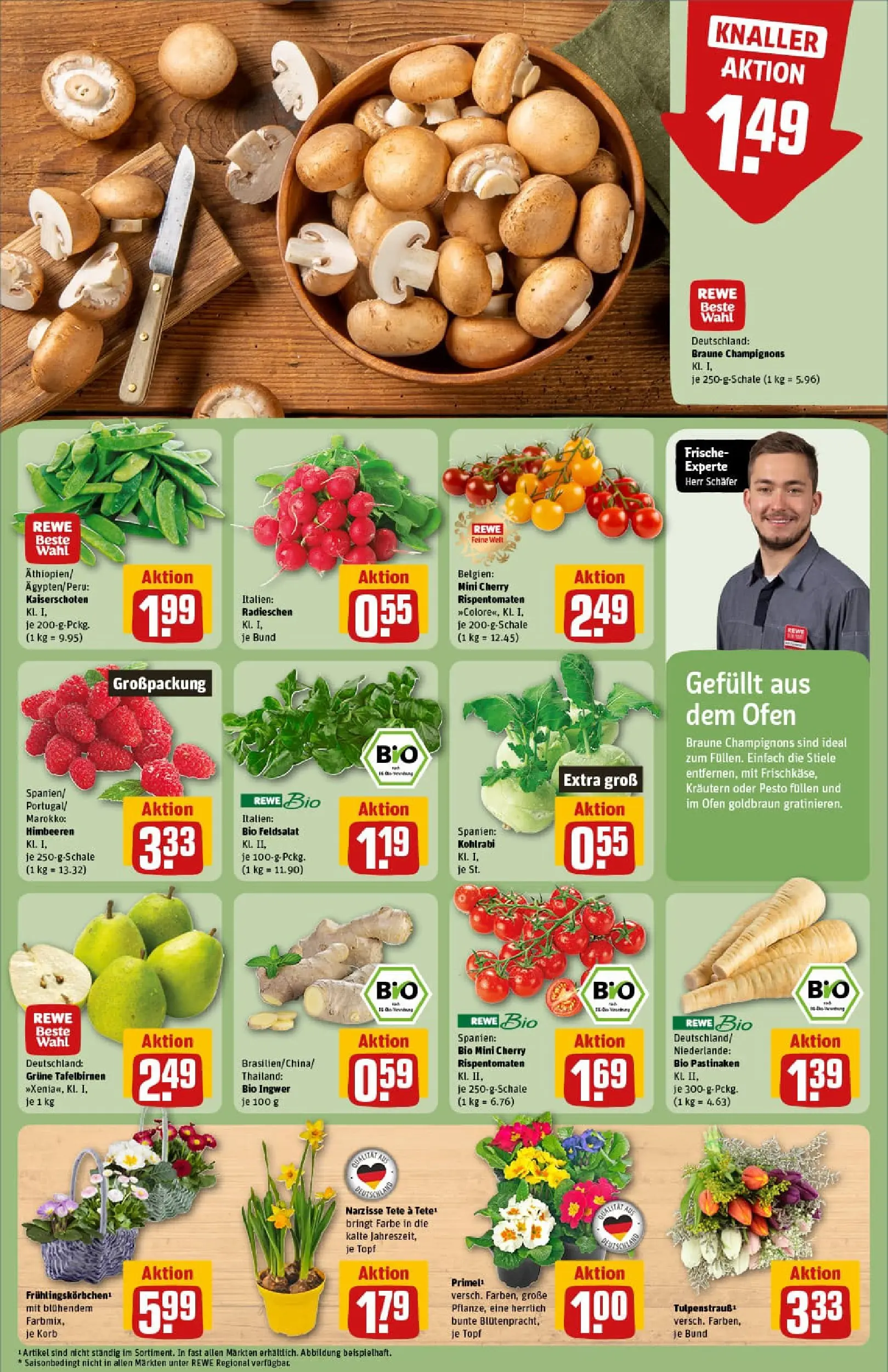 REWE Prospekt ab 04.01.2026 zum Blättern » Angebote | Seite: 7 | Produkte: Himbeeren, Ofen, Korb, Kohlrabi