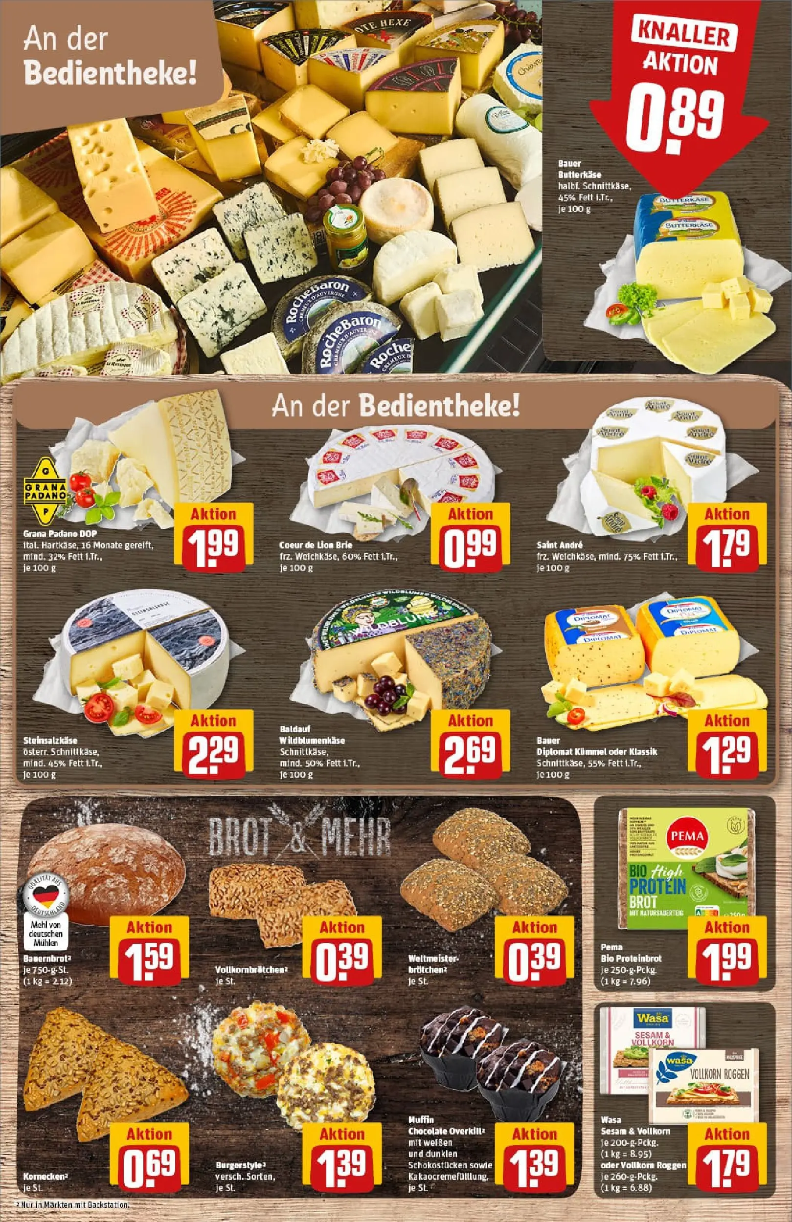 REWE Prospekt ab 04.01.2026 zum Blättern » Angebote | Seite: 13 | Produkte: Mehl, Burger, Brot