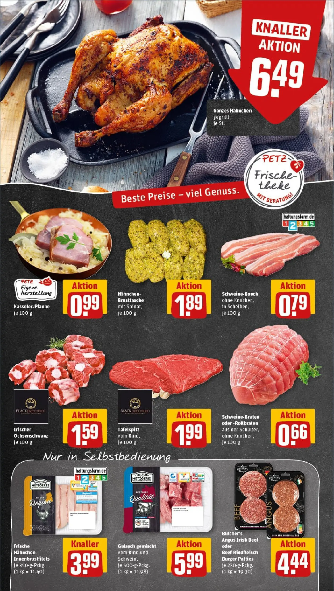 REWE Prospekt ab 04.01.2026 zum Blättern » Angebote | Seite: 8 | Produkte: Hahnchen, Theke, Gulasch, Rindfleisch