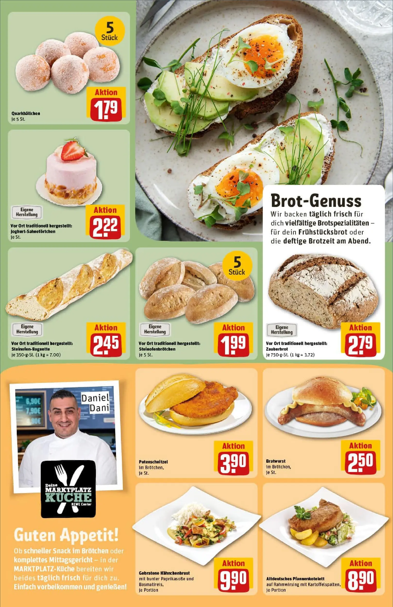 REWE Prospekt ab 04.01.2026 zum Blättern » Angebote | Seite: 13 | Produkte: Küche, Baguette, Putenschnitzel, Hahnchenbrust