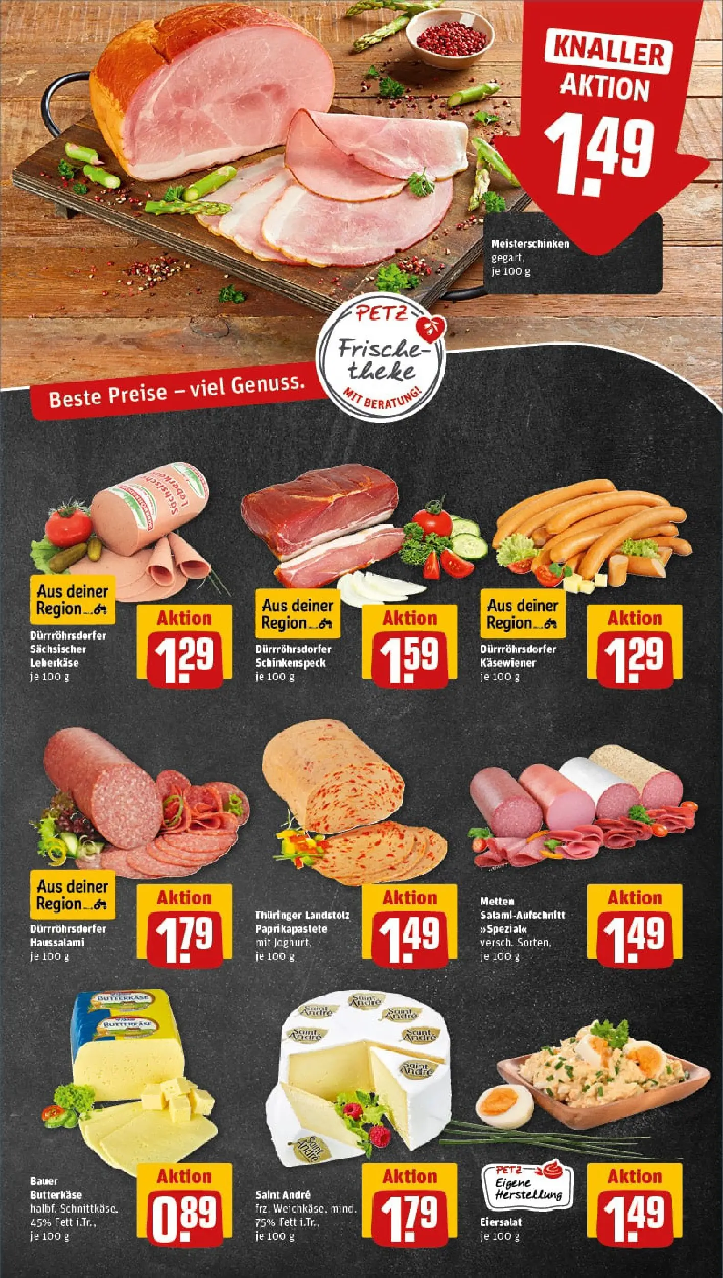 REWE Prospekt ab 04.01.2026 zum Blättern » Angebote | Seite: 9 | Produkte: Butter, Paprika, Salami, Leberkase
