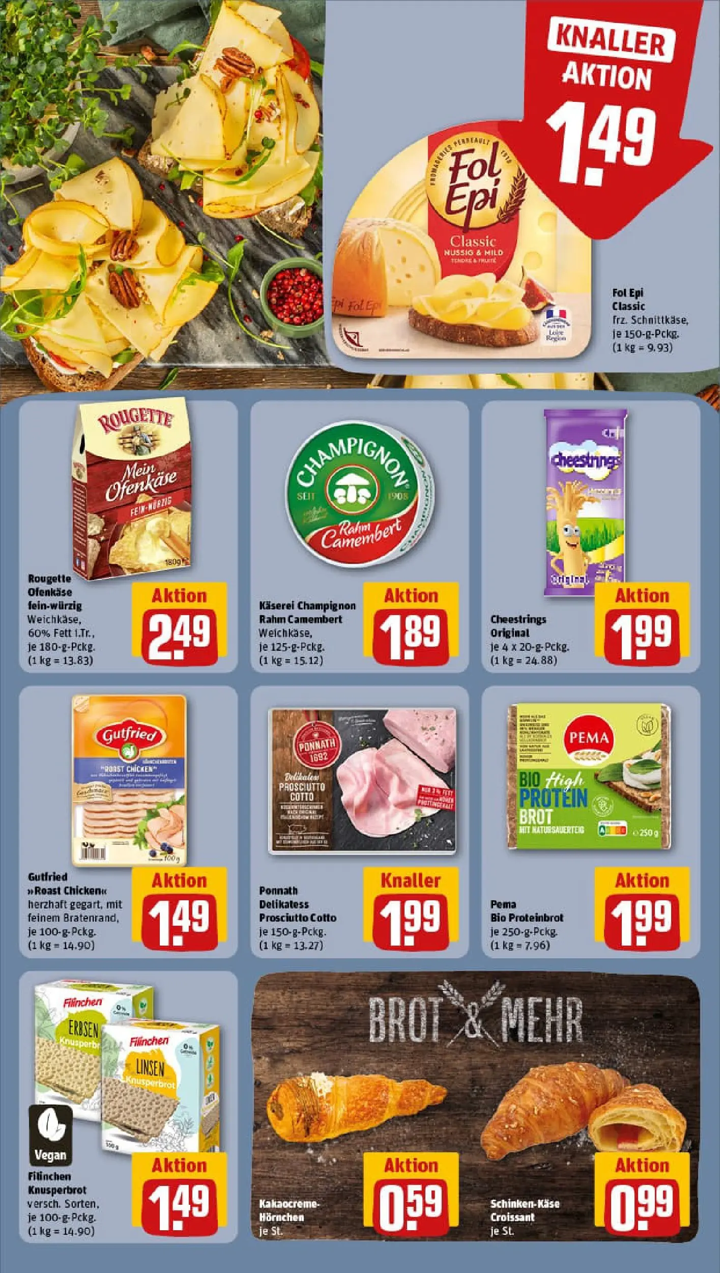 REWE Prospekt ab 04.01.2026 zum Blättern » Angebote | Seite: 12 | Produkte: Rougette ofenkase, Croissant, Brot, Erbsen