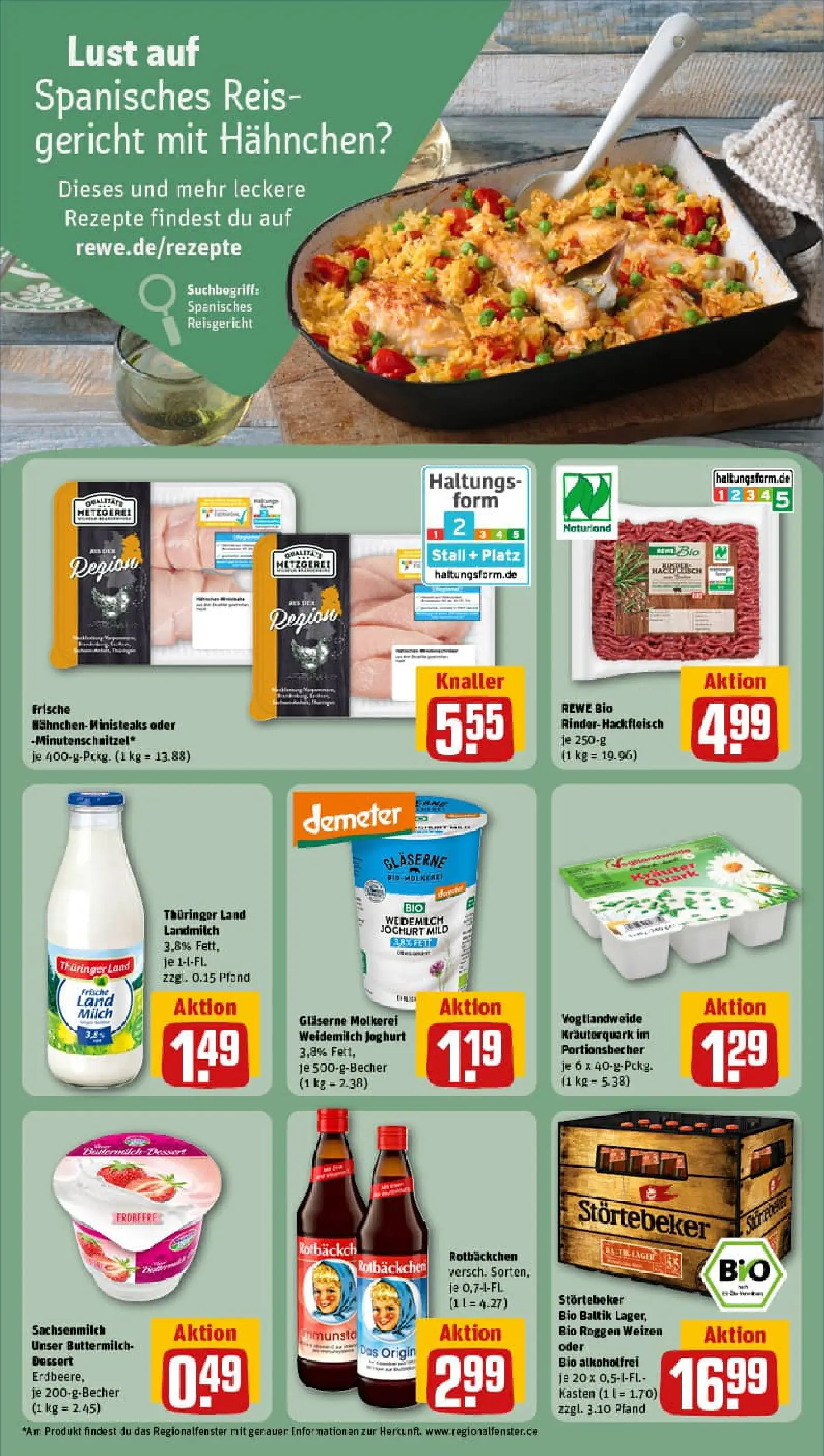 REWE Prospekt ab 04.01.2026 zum Blättern » Angebote | Seite: 22 | Produkte: Quark, Milch, Joghurt, Hackfleisch