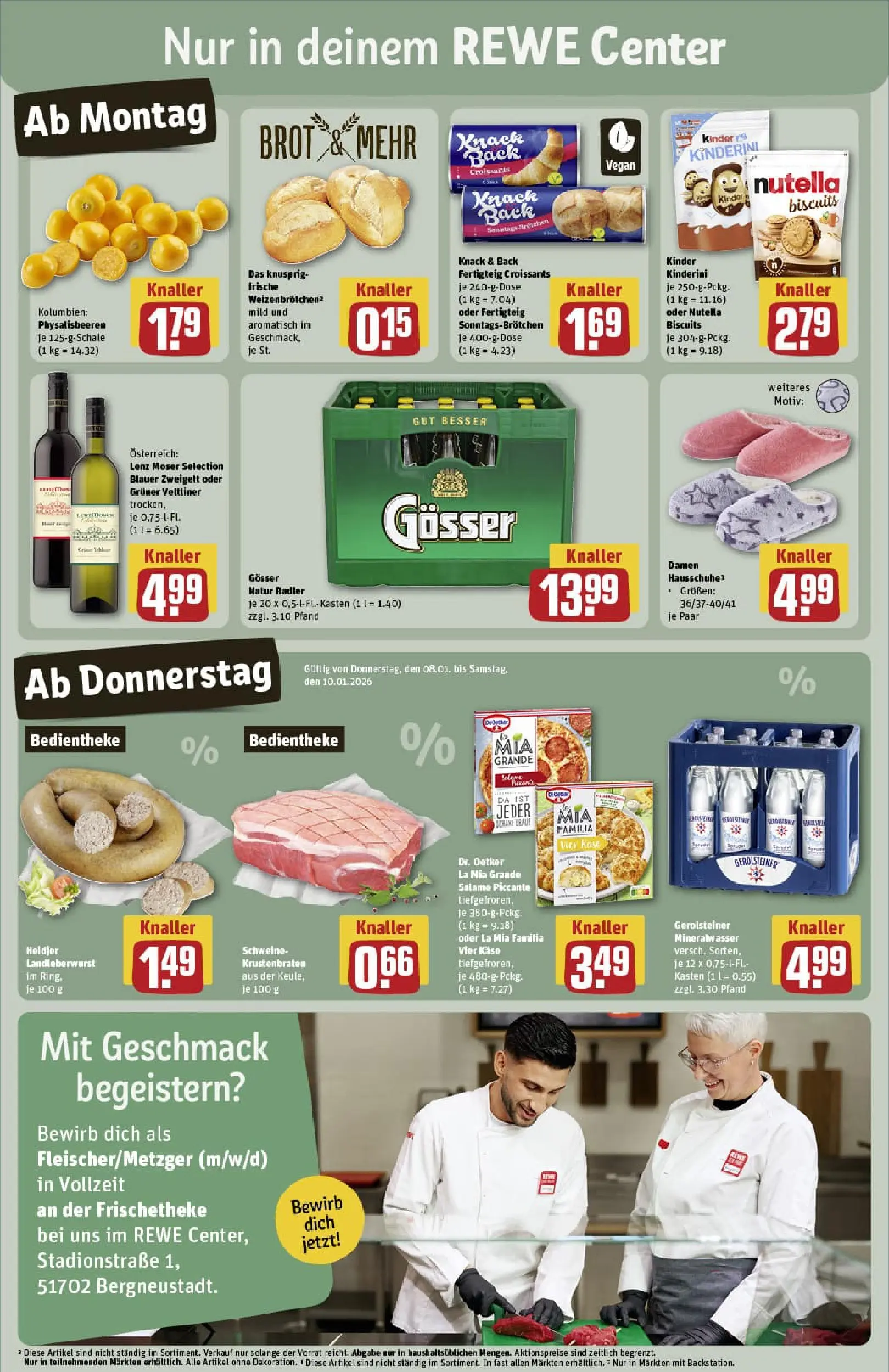 REWE Prospekt ab 04.01.2026 zum Blättern » Angebote | Seite: 3 | Produkte: Krustenbraten, Radler, Brot, Pizza