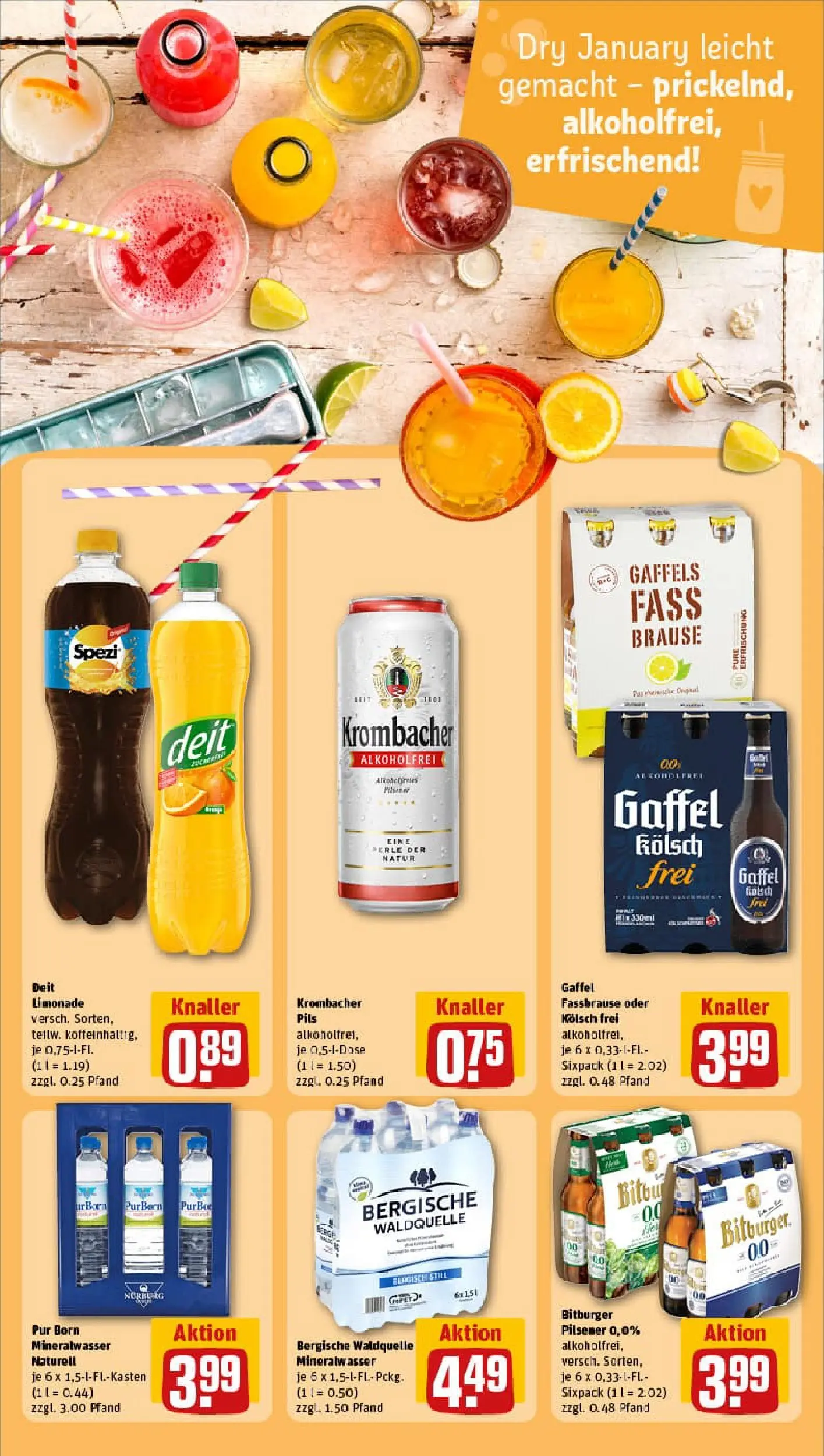 REWE Prospekt ab 04.01.2026 zum Blättern » Angebote | Seite: 25 | Produkte: Pils, Limonade, Krombacher, Fassbrause