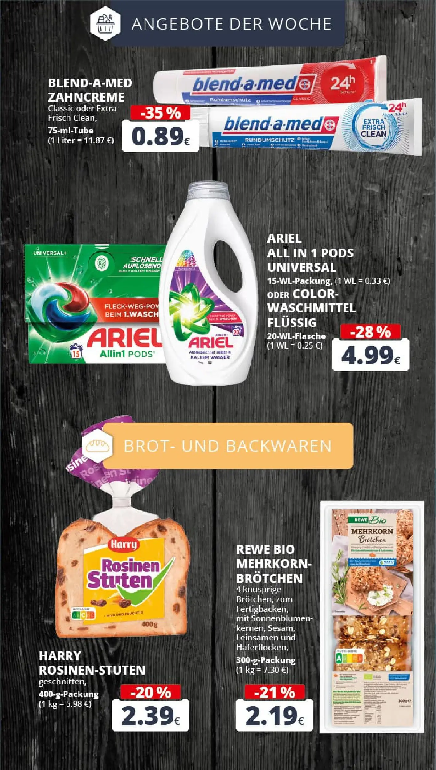 REWE Prospekt ab 04.01.2026 zum Blättern » Angebote | Seite: 8 | Produkte: Rosinen, Wasser, Waschmittel, Brot