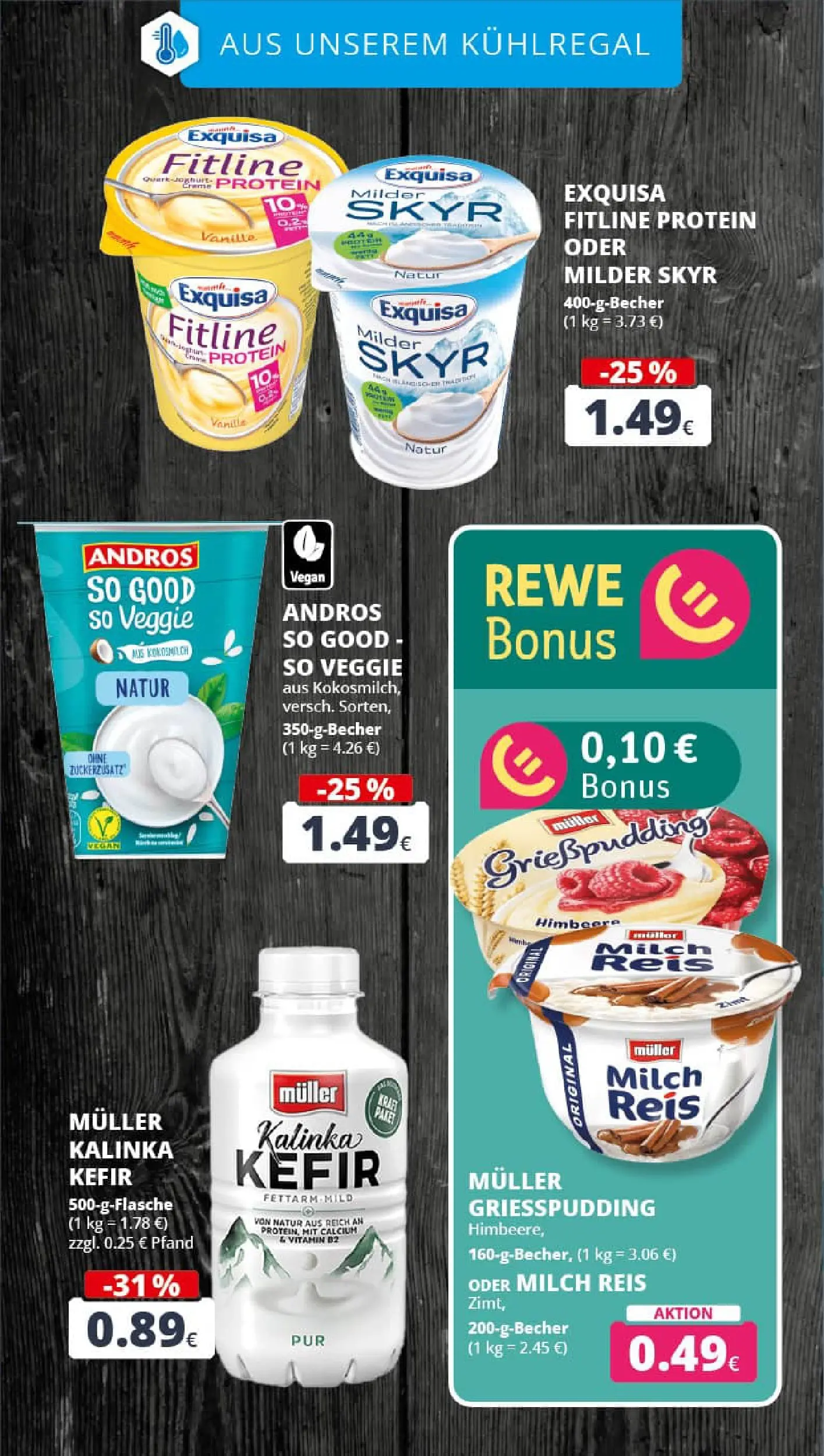 REWE Prospekt ab 04.01.2026 zum Blättern » Angebote | Seite: 15 | Produkte: Kefir, Milch, Skyr, Himbeere