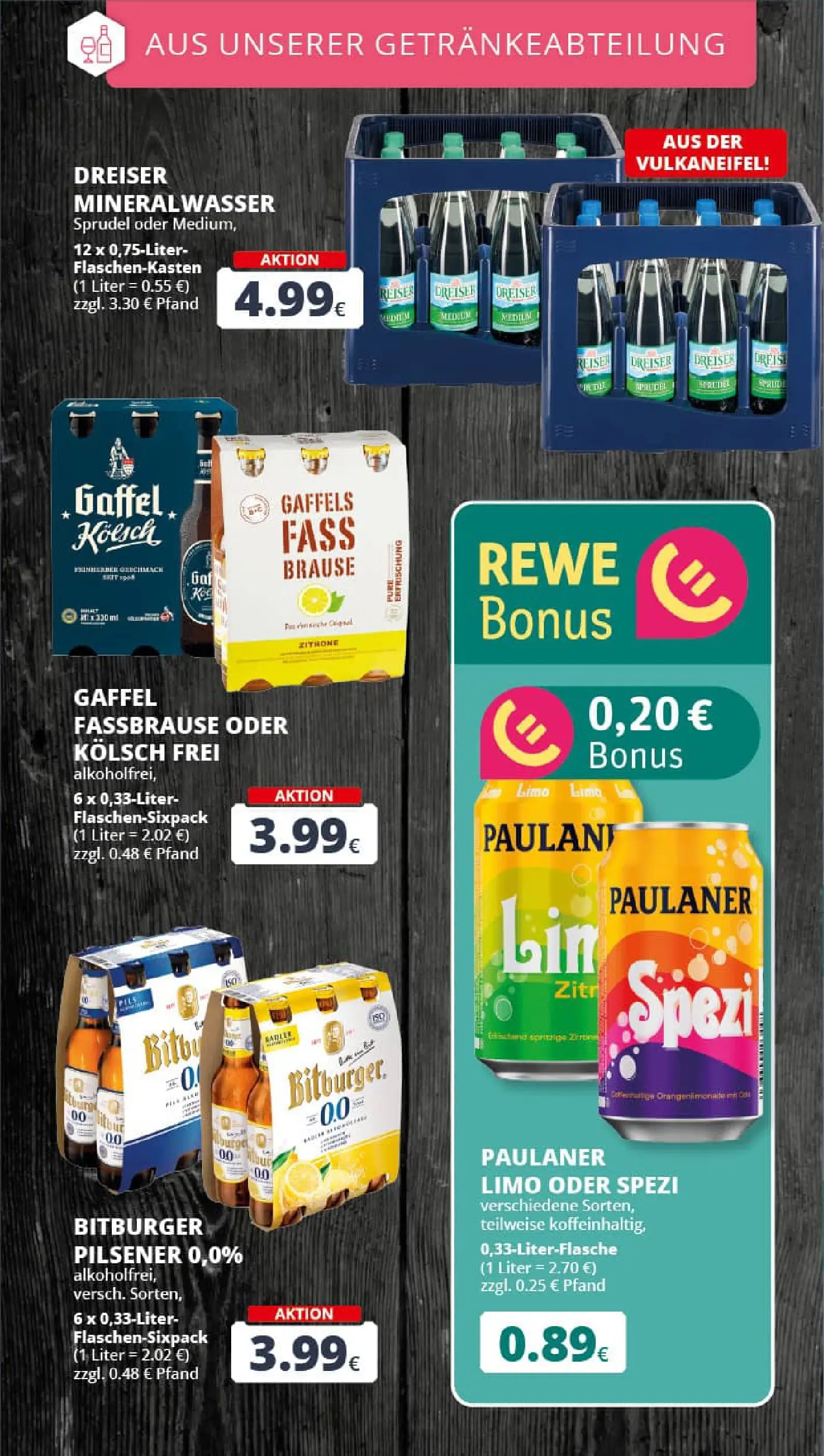 REWE Prospekt ab 04.01.2026 zum Blättern » Angebote | Seite: 18 | Produkte: Bitburger, Mineralwasser, Zitrone, Paulaner