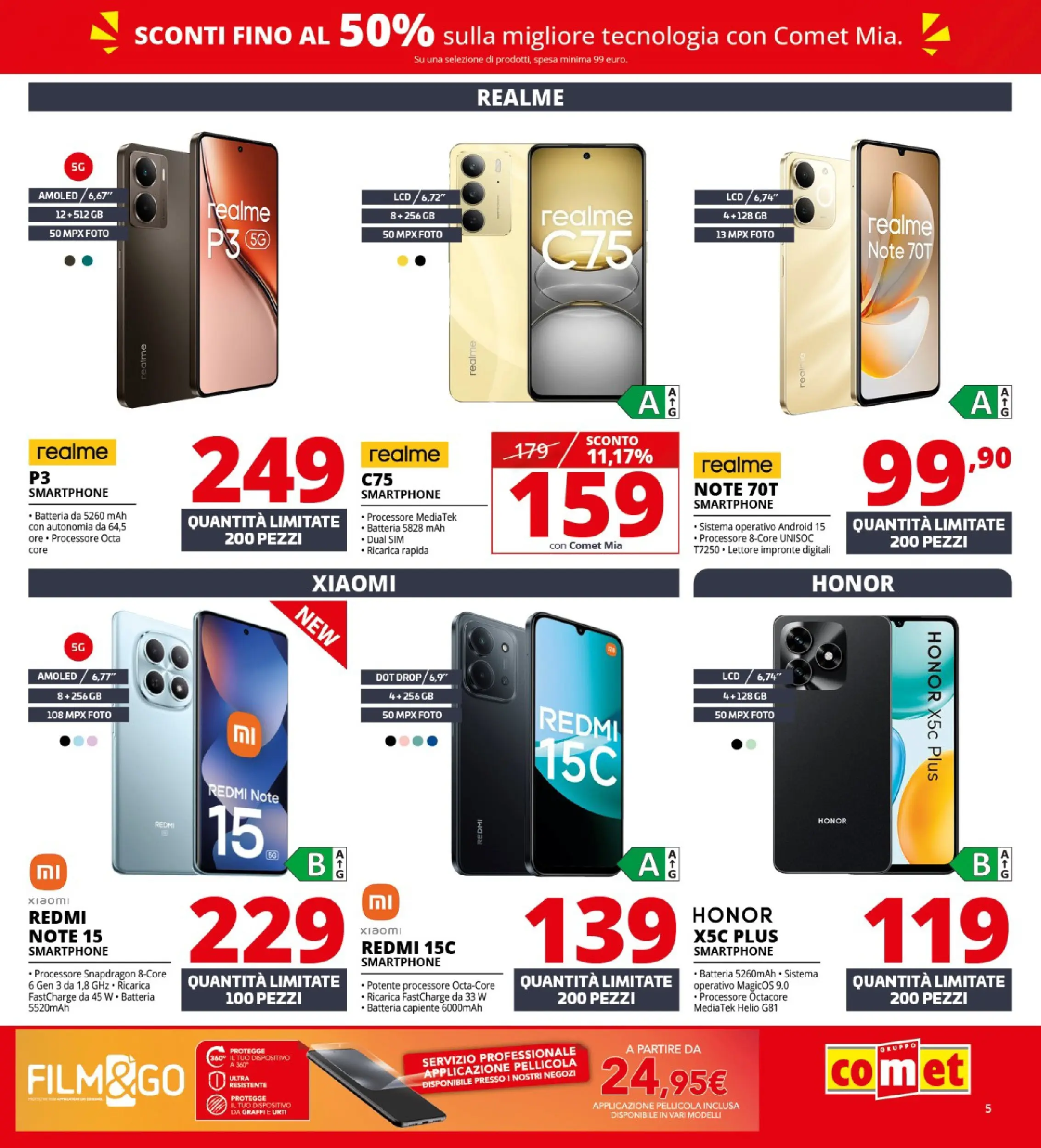 Nuovo Volantino Comet	 dal 02/01/2026 > offerte anteprima 🛍️ | Pagina: 5 | Prodotti: Xiaomi, Smartphone, Pellicola, Batteria