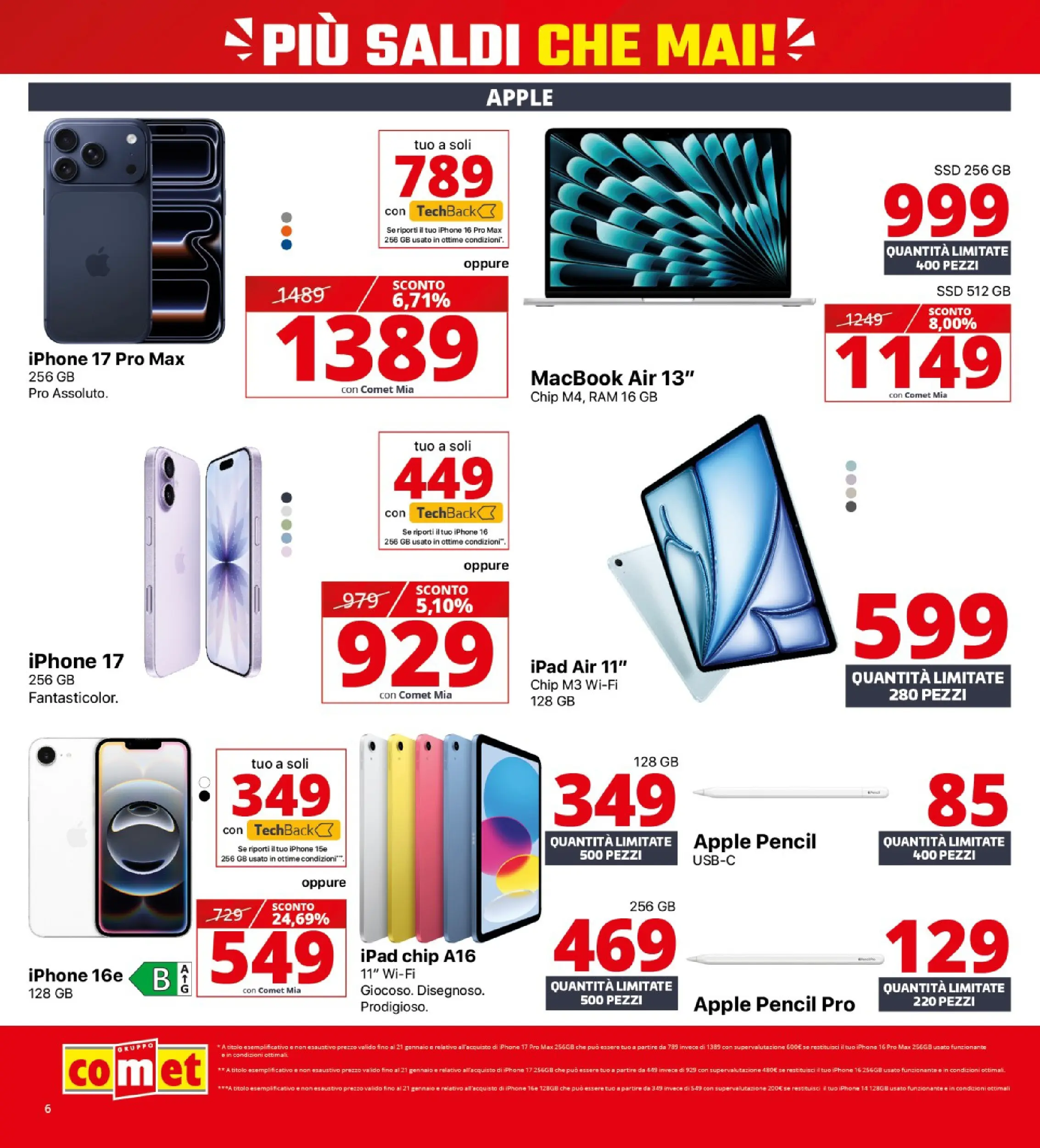 Nuovo Volantino Comet	 dal 02/01/2026 > offerte anteprima 🛍️ | Pagina: 6 | Prodotti: Iphone, The, Ipad, Macbook