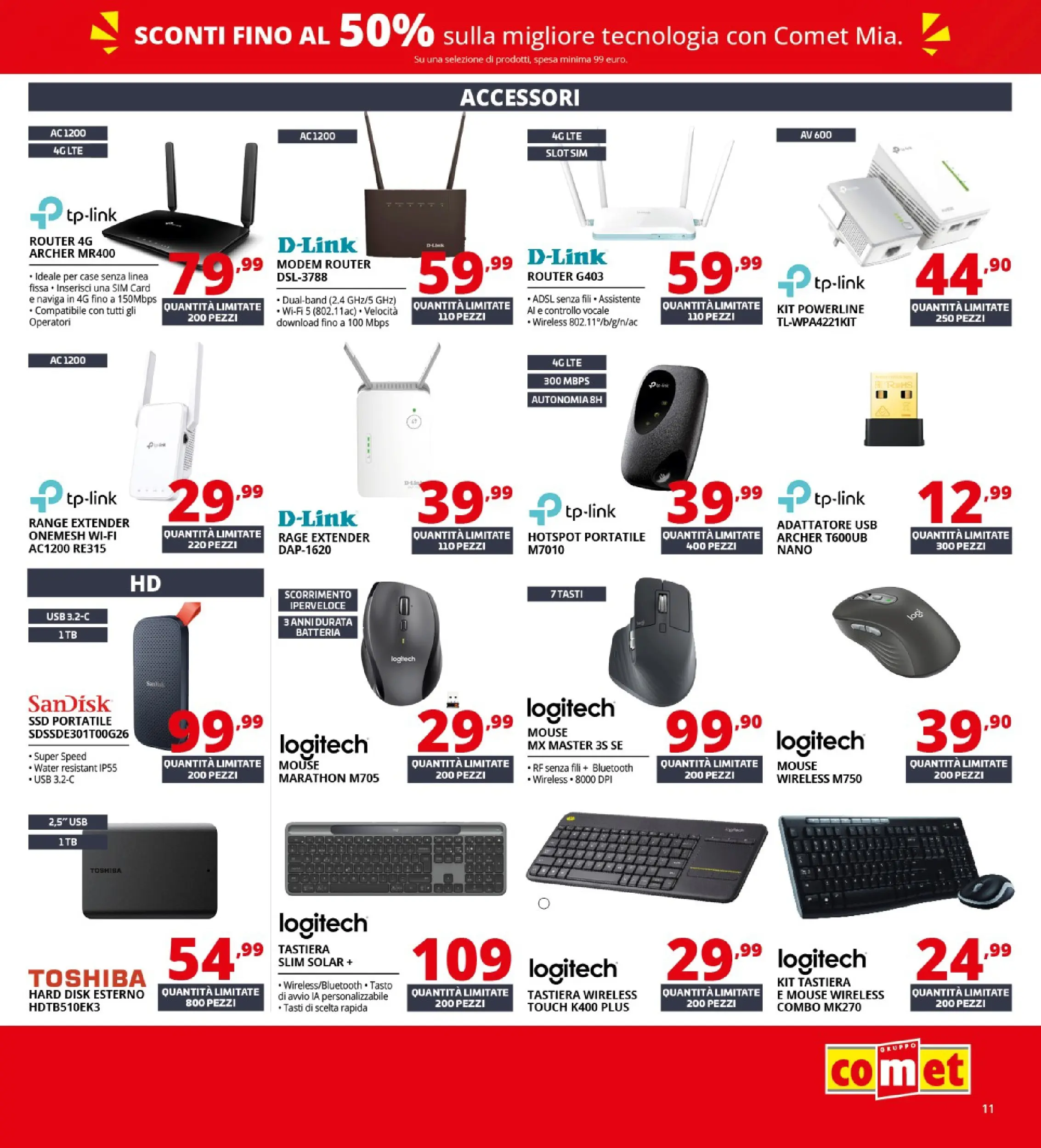 Nuovo Volantino Comet	 dal 02/01/2026 > offerte anteprima 🛍️ | Pagina: 11 | Prodotti: Tastiera, Adattatore, USB, Batteria