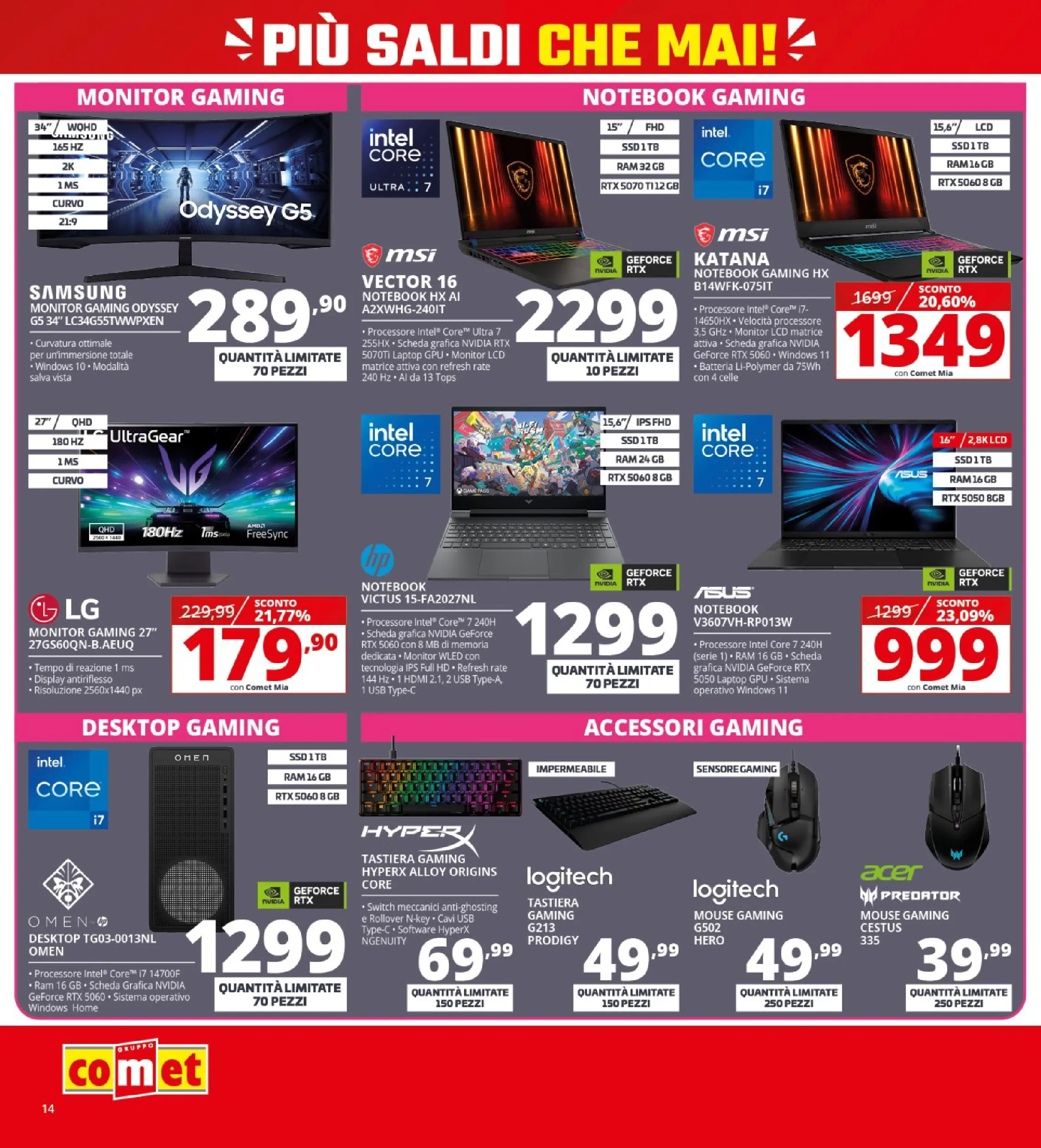 Nuovo Volantino Comet	 dal 02/01/2026 > offerte anteprima 🛍️ | Pagina: 14 | Prodotti: Monitor, Mouse, Tastiera, USB