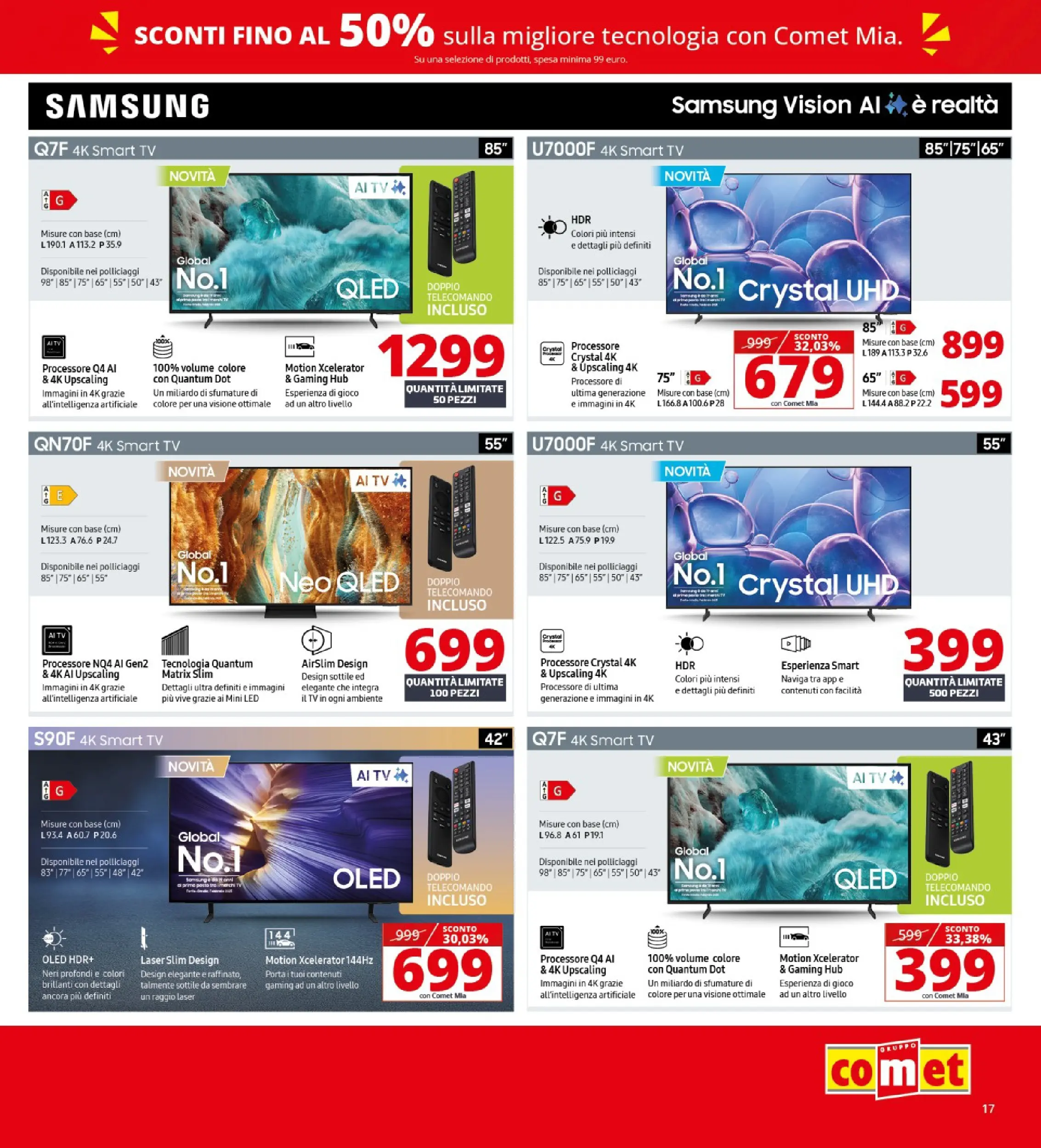 Nuovo Volantino Comet	 dal 02/01/2026 > offerte anteprima 🛍️ | Pagina: 17 | Prodotti: Telecomando, smart TV, TV, Samsung