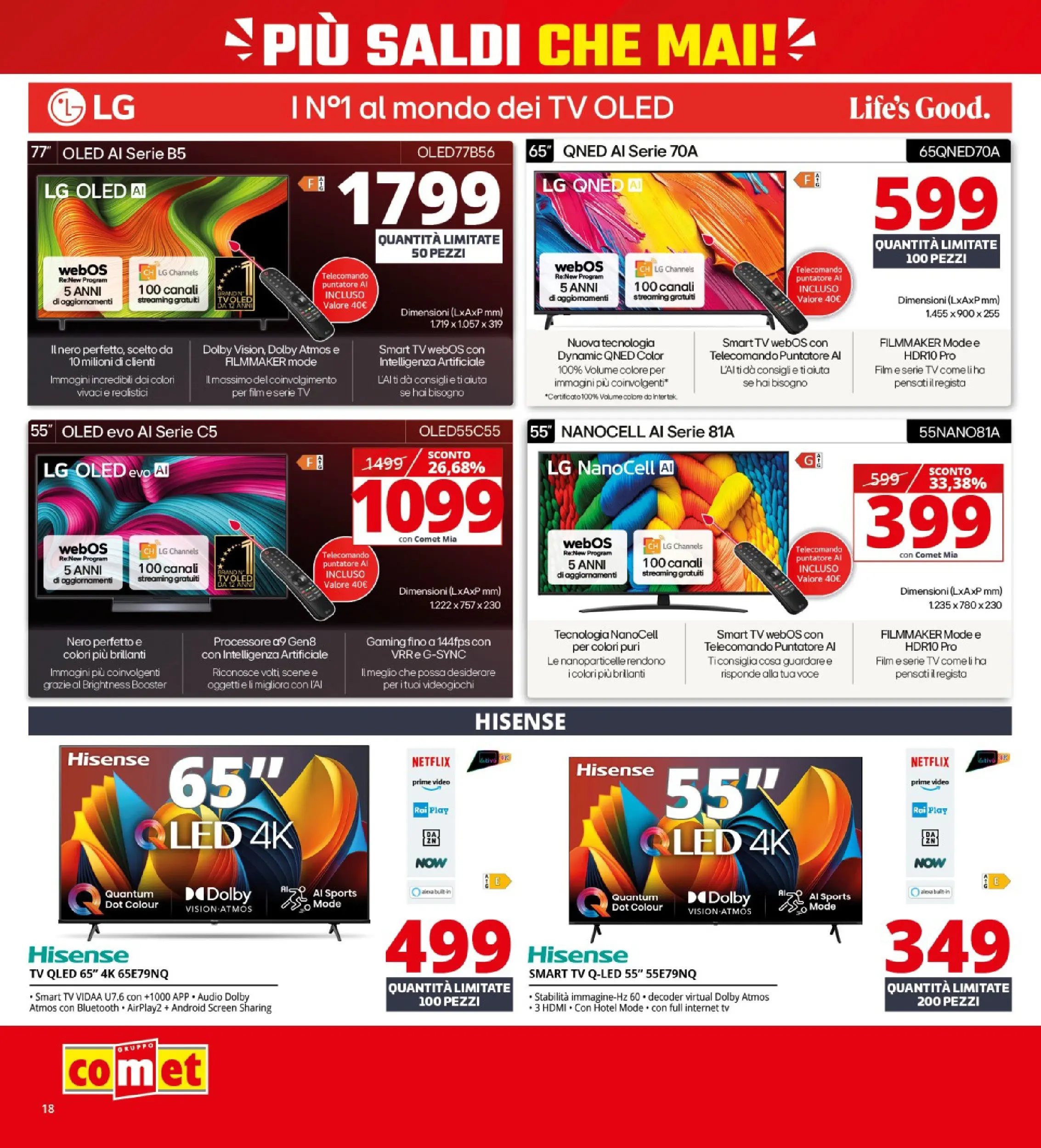 Nuovo Volantino Comet	 dal 02/01/2026 > offerte anteprima 🛍️ | Pagina: 18 | Prodotti: Telecomando, smart TV, Decoder, TV