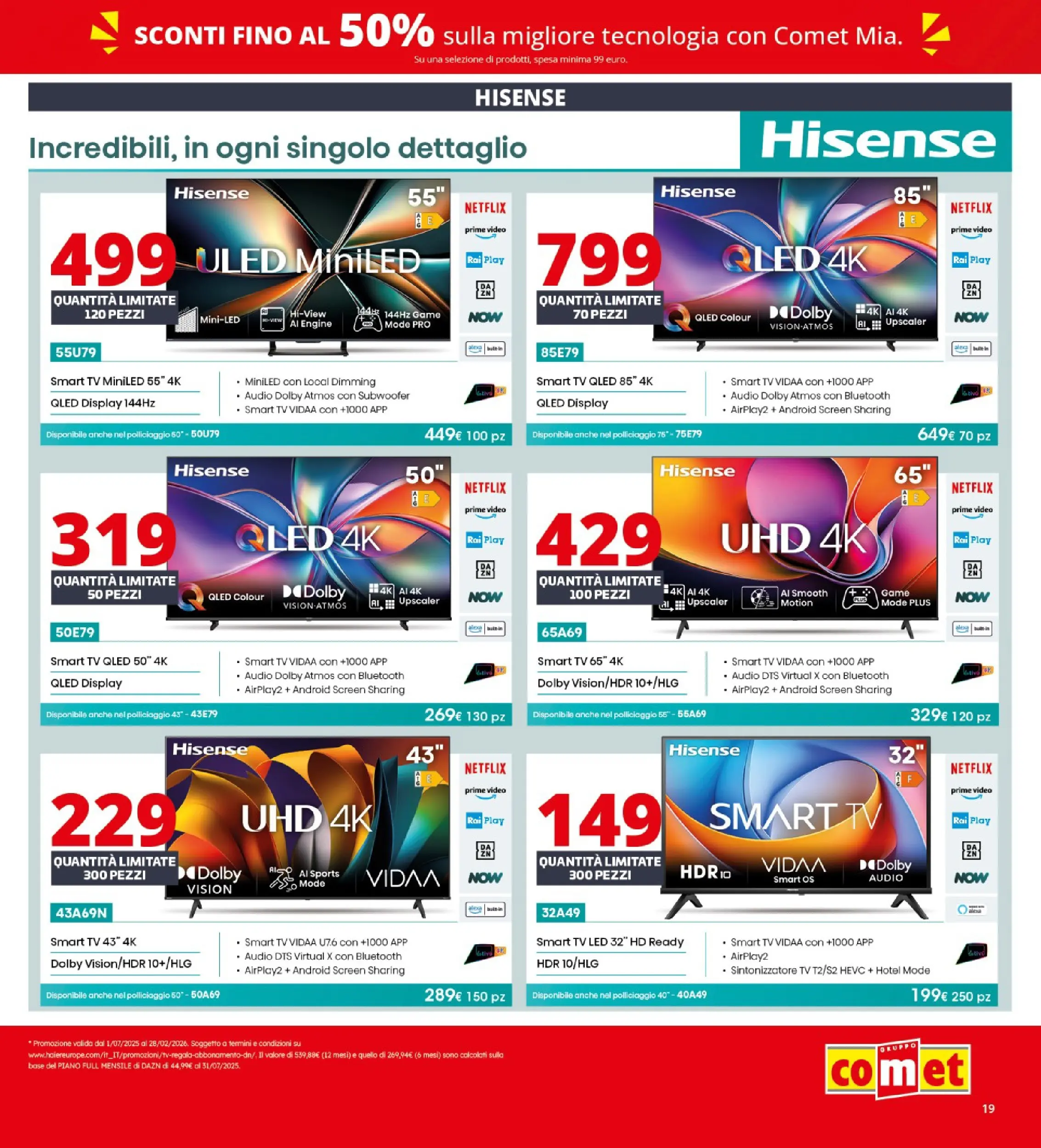 Nuovo Volantino Comet	 dal 02/01/2026 > offerte anteprima 🛍️ | Pagina: 19 | Prodotti: smart TV, TV, Video, Audio