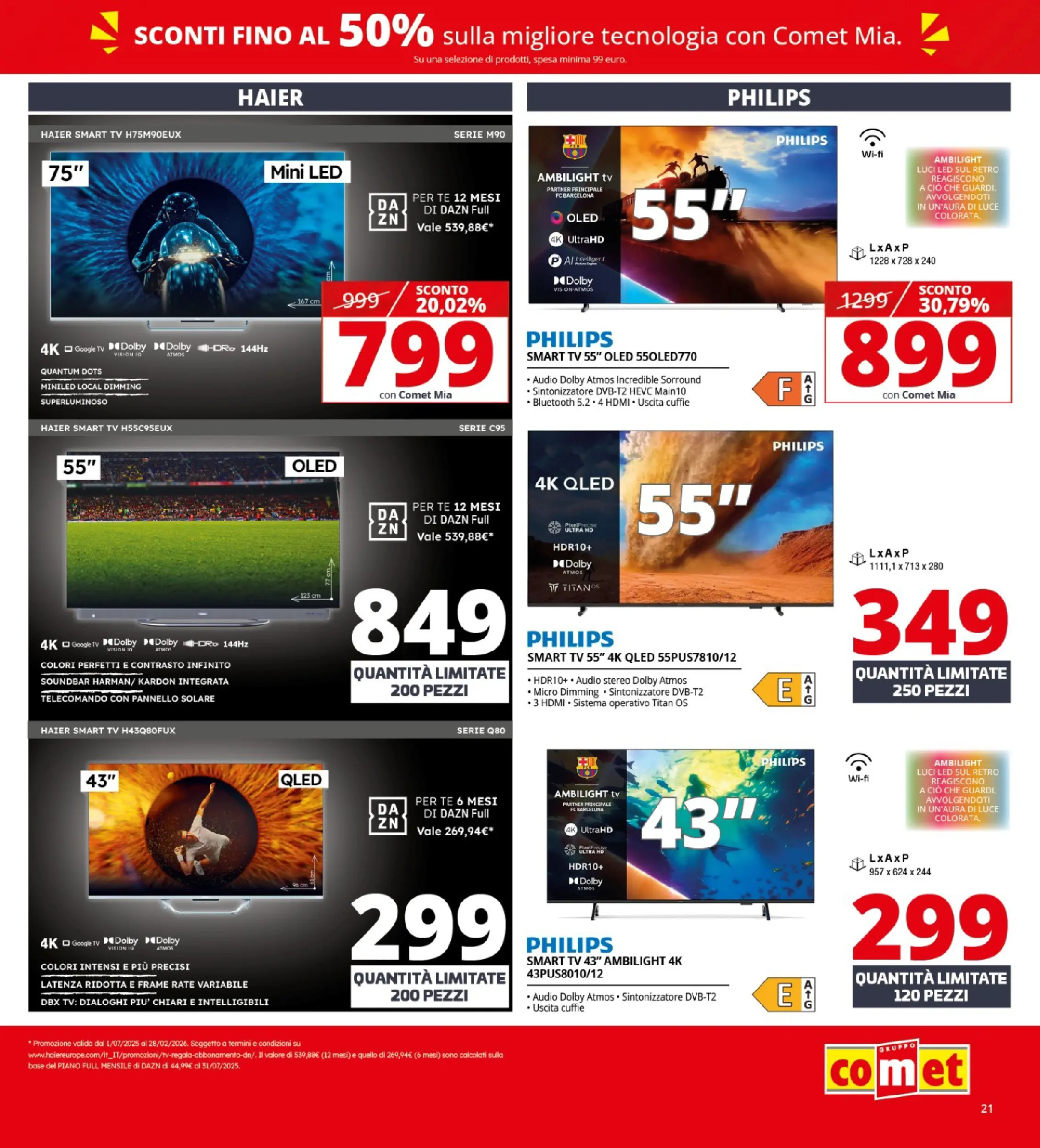Nuovo Volantino Comet	 dal 02/01/2026 > offerte anteprima 🛍️ | Pagina: 21 | Prodotti: Tè, Soundbar, TV, Audio