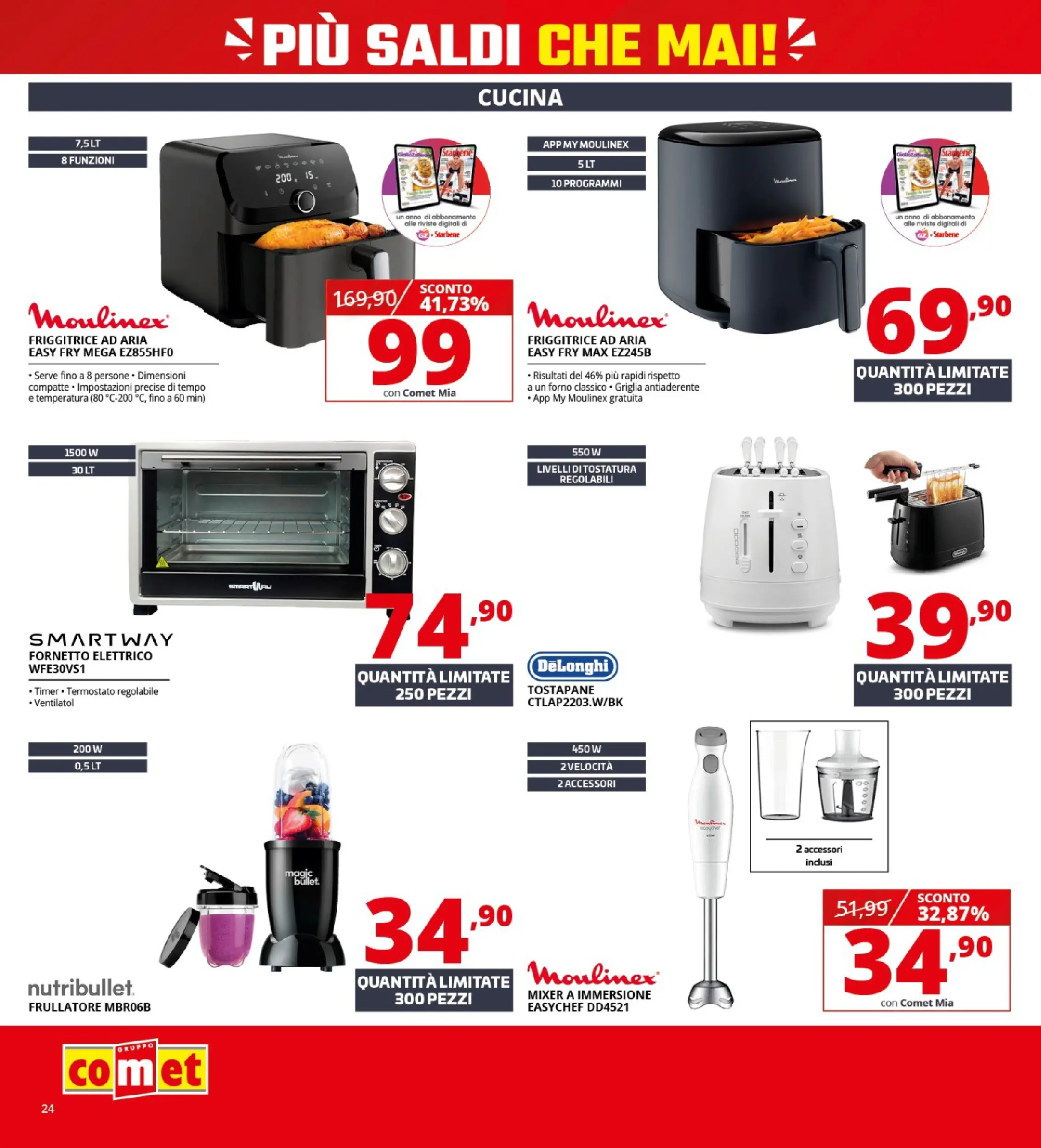 Nuovo Volantino Comet	 dal 02/01/2026 > offerte anteprima 🛍️ | Pagina: 24 | Prodotti: Friggitrice ad aria, Fornetto, Forno, Tostapane