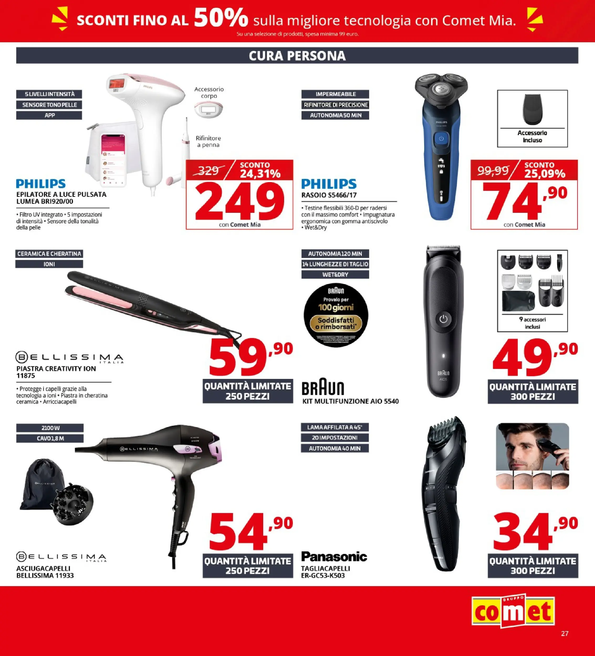 Nuovo Volantino Comet	 dal 02/01/2026 > offerte anteprima 🛍️ | Pagina: 27 | Prodotti: Rasoio, Arricciacapelli, Epilatore, Asciugacapelli