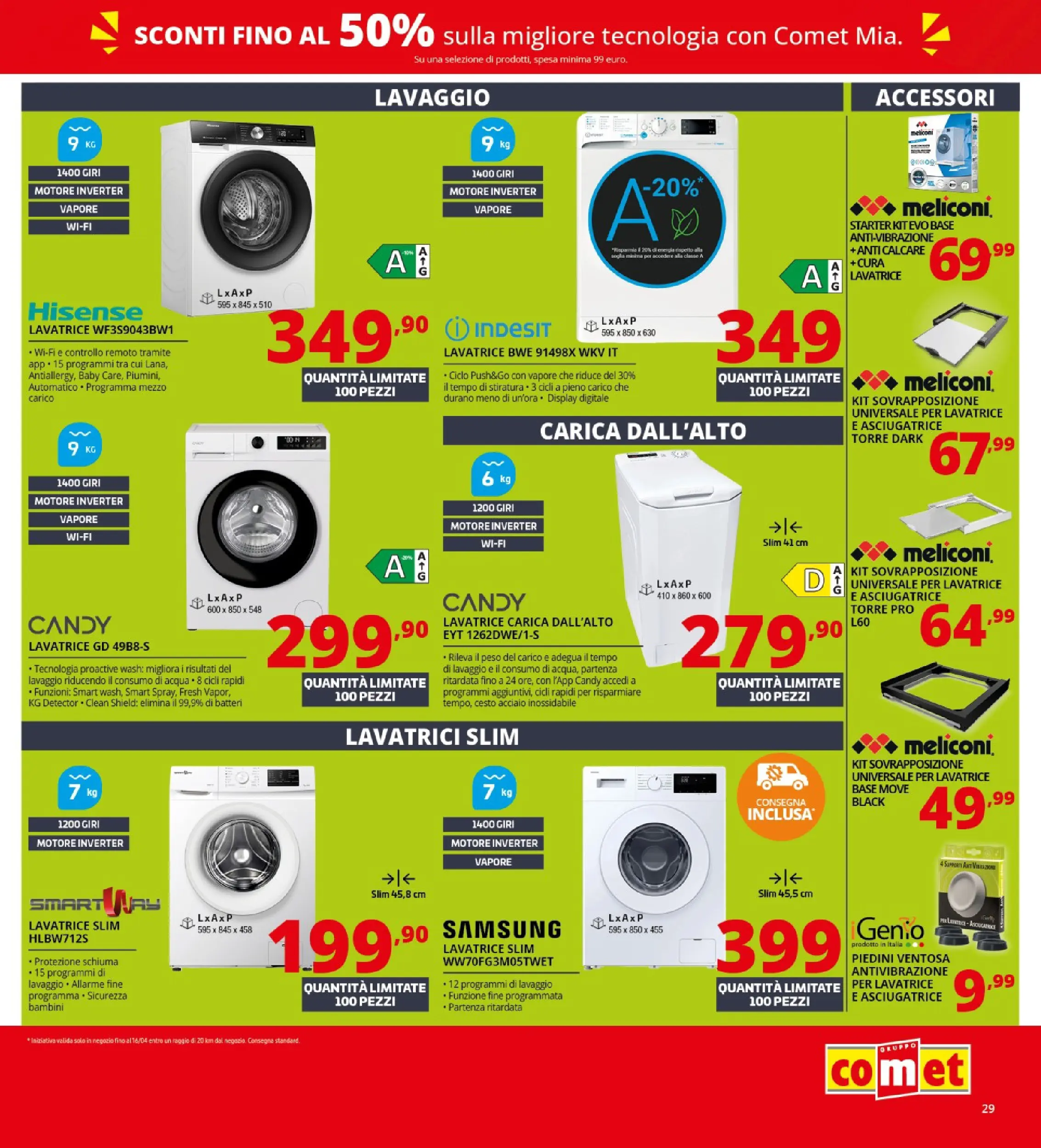 Nuovo Volantino Comet	 dal 02/01/2026 > offerte anteprima 🛍️ | Pagina: 29 | Prodotti: Acqua, Lavatrice, Asciugatrice, Samsung