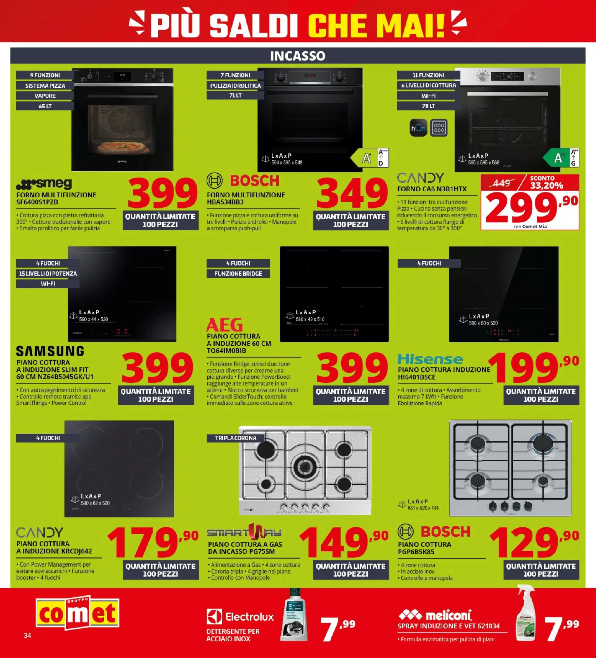 Nuovo Volantino Comet	 dal 02/01/2026 > offerte anteprima 🛍️ | Pagina: 34 | Prodotti: Pizza, Detergente, Forno, Samsung