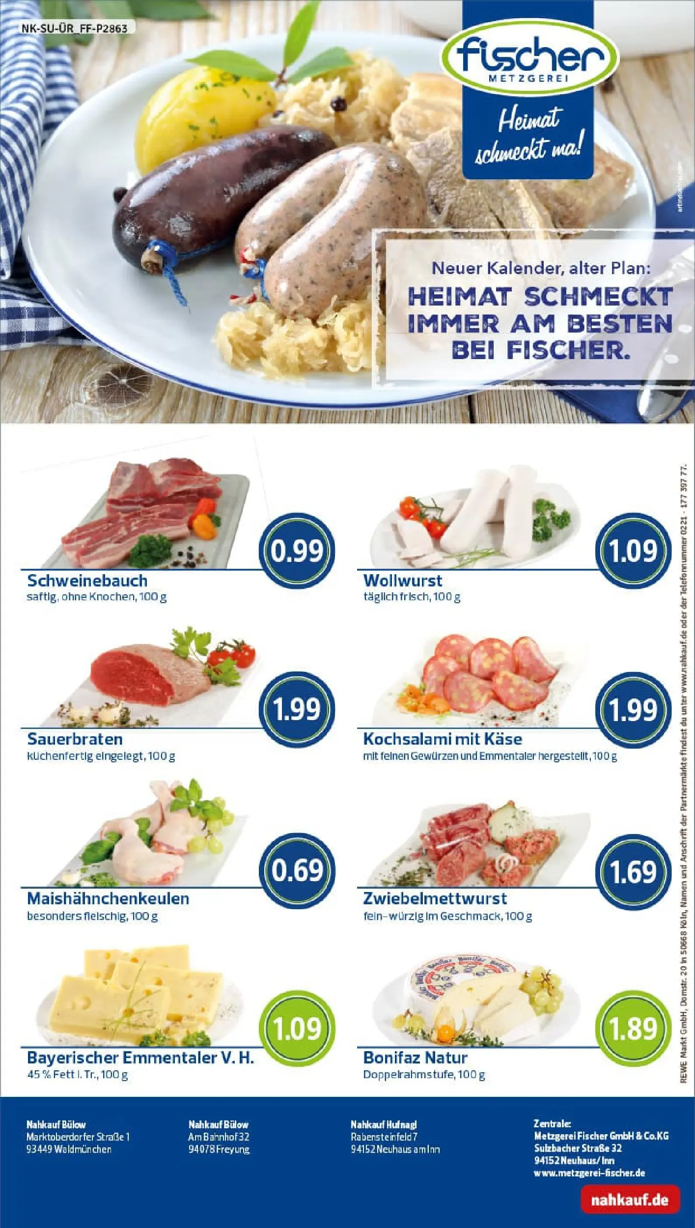 REWE Prospekt ab 04.01.2026 zum Blättern » Angebote | Seite: 8 | Produkte: Käse, Schweinebauch
