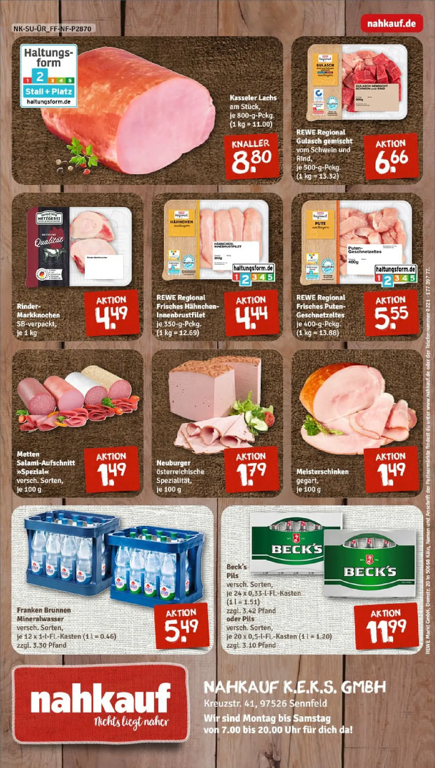 REWE Prospekt ab 04.01.2026 zum Blättern » Angebote | Seite: 8 | Produkte: Pute, Mineralwasser, Gulasch, Uhr