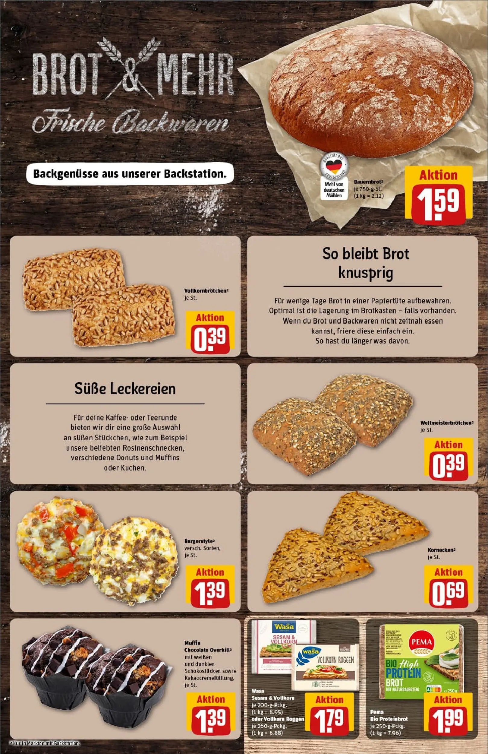 REWE Prospekt ab 04.01.2026 zum Blättern » Angebote | Seite: 12 | Produkte: Mehl, Burger, Donuts, Brot