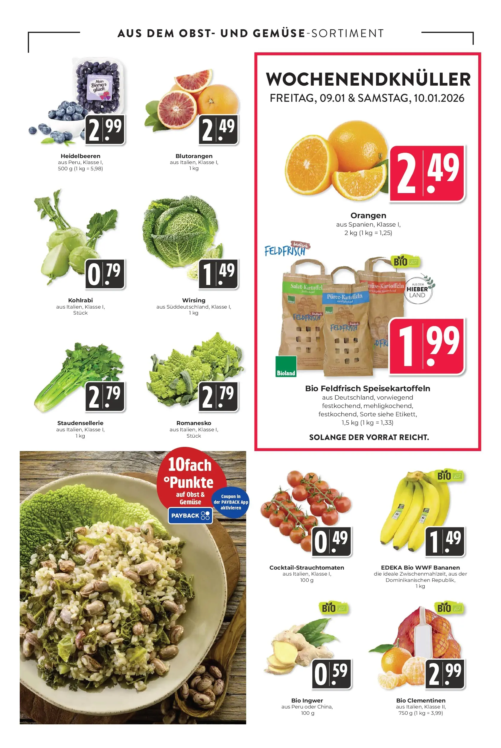 Entdecke - Hieber's Frischecenter: Meine Woche (ab 04.01.2026) zum Blättern | Seite: 7 | Produkte: Kohlrabi, Bananen, Gemüse, Obst