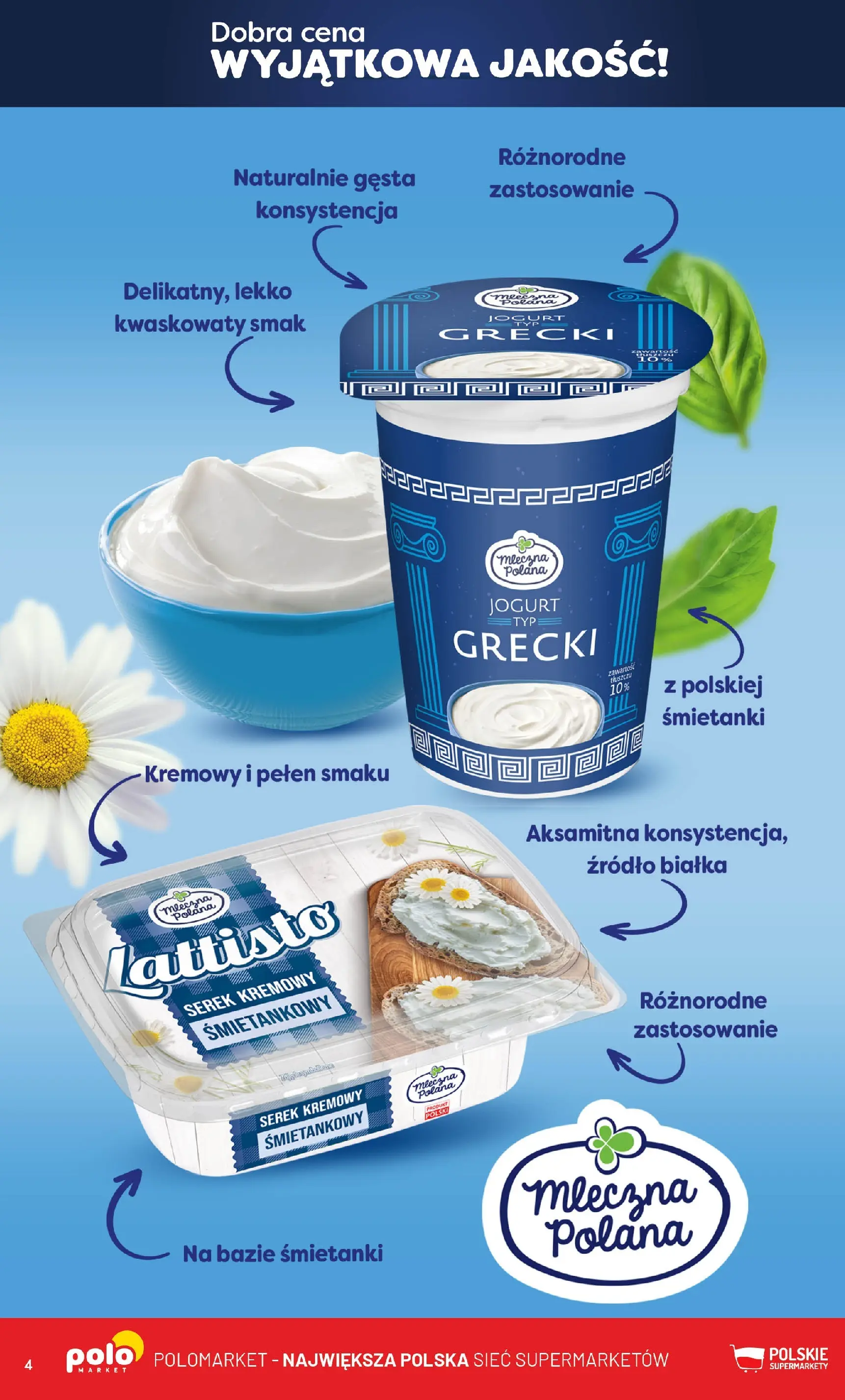 Nowa POLOmarket gazetka od jutra 19.11.2025 (PDF) | Strona: 4 | Produkty: Jogurt grecki, Serek, Jogurt