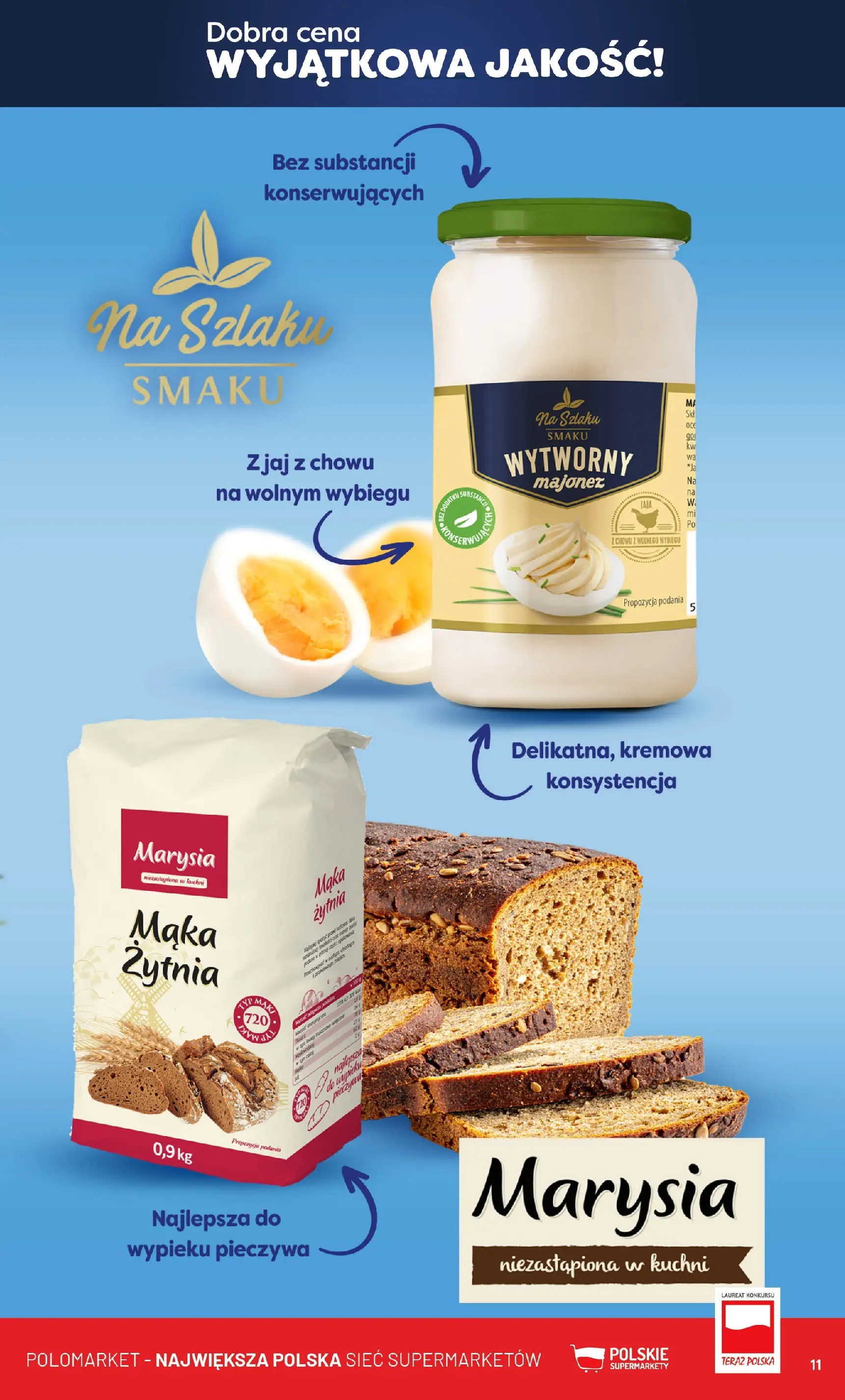 Nowa POLOmarket gazetka od jutra 19.11.2025 (PDF) | Strona: 11 | Produkty: Mąka żytnia, Majonez, Jaja
