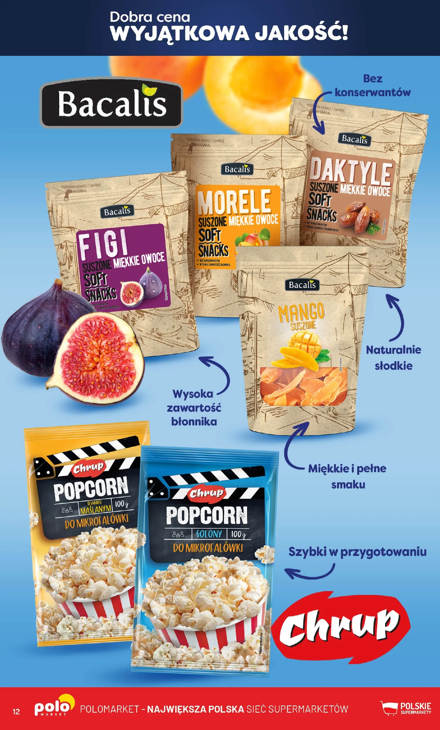 Nowa POLOmarket gazetka od jutra 19.11.2025 (PDF) | Strona: 12 | Produkty: Mango, Morele, Popcorn, Owoce