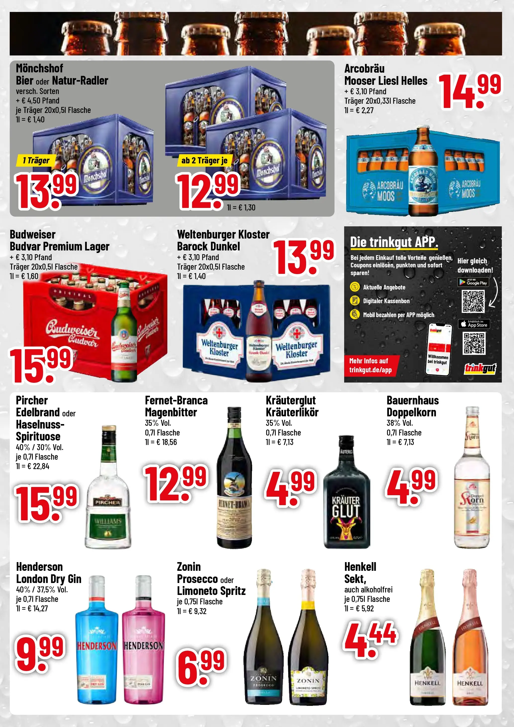 Trinkgut - trinkgut: Wochenangebote (ab 05.01.2026) » Angebote online | Seite: 3 | Produkte: Bier, Prosecco, Budweiser, Gin