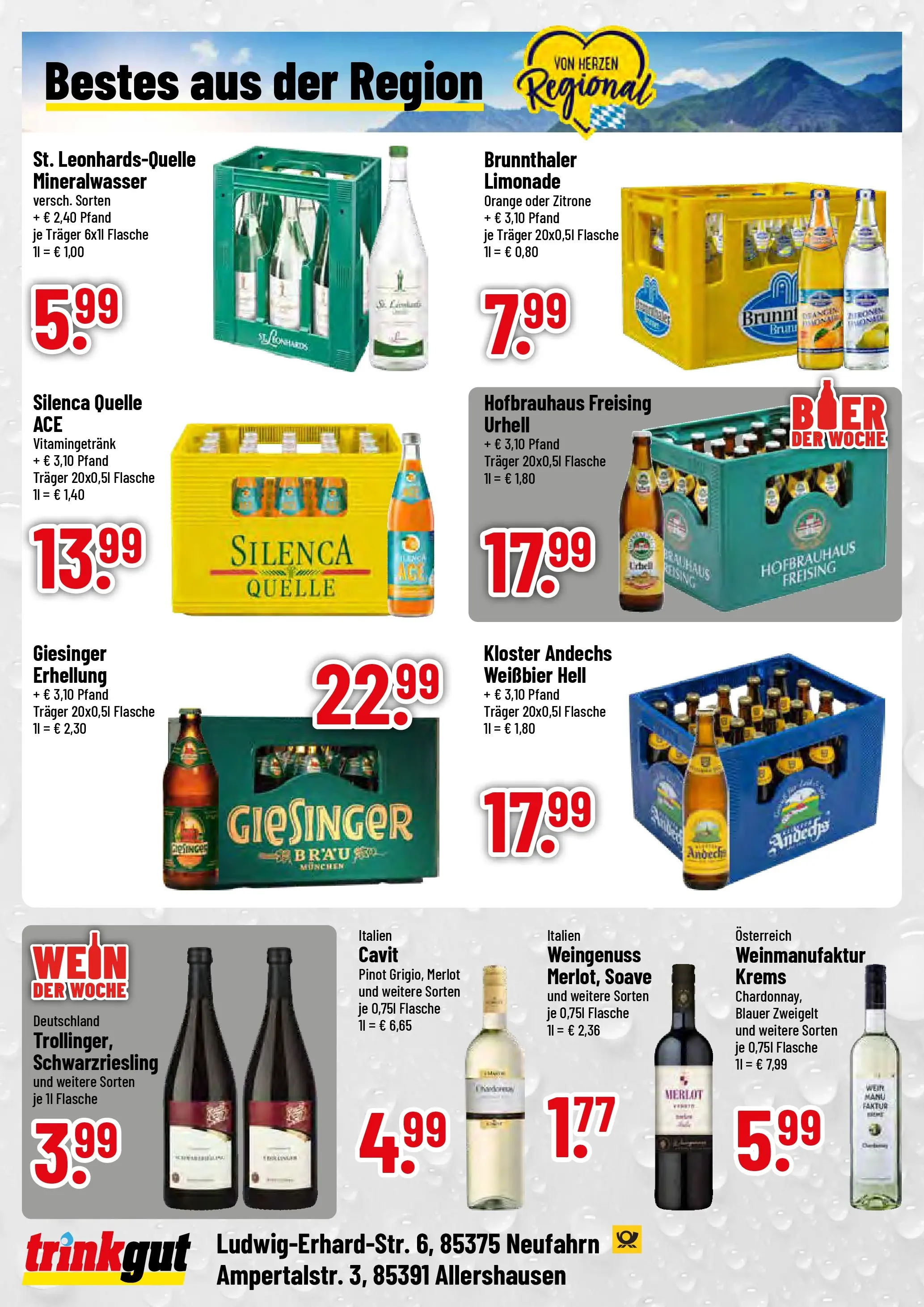 Trinkgut - trinkgut: Wochenangebote (ab 05.01.2026) » Angebote online | Seite: 4 | Produkte: Weißbier, Merlot, Mineralwasser, Zitrone