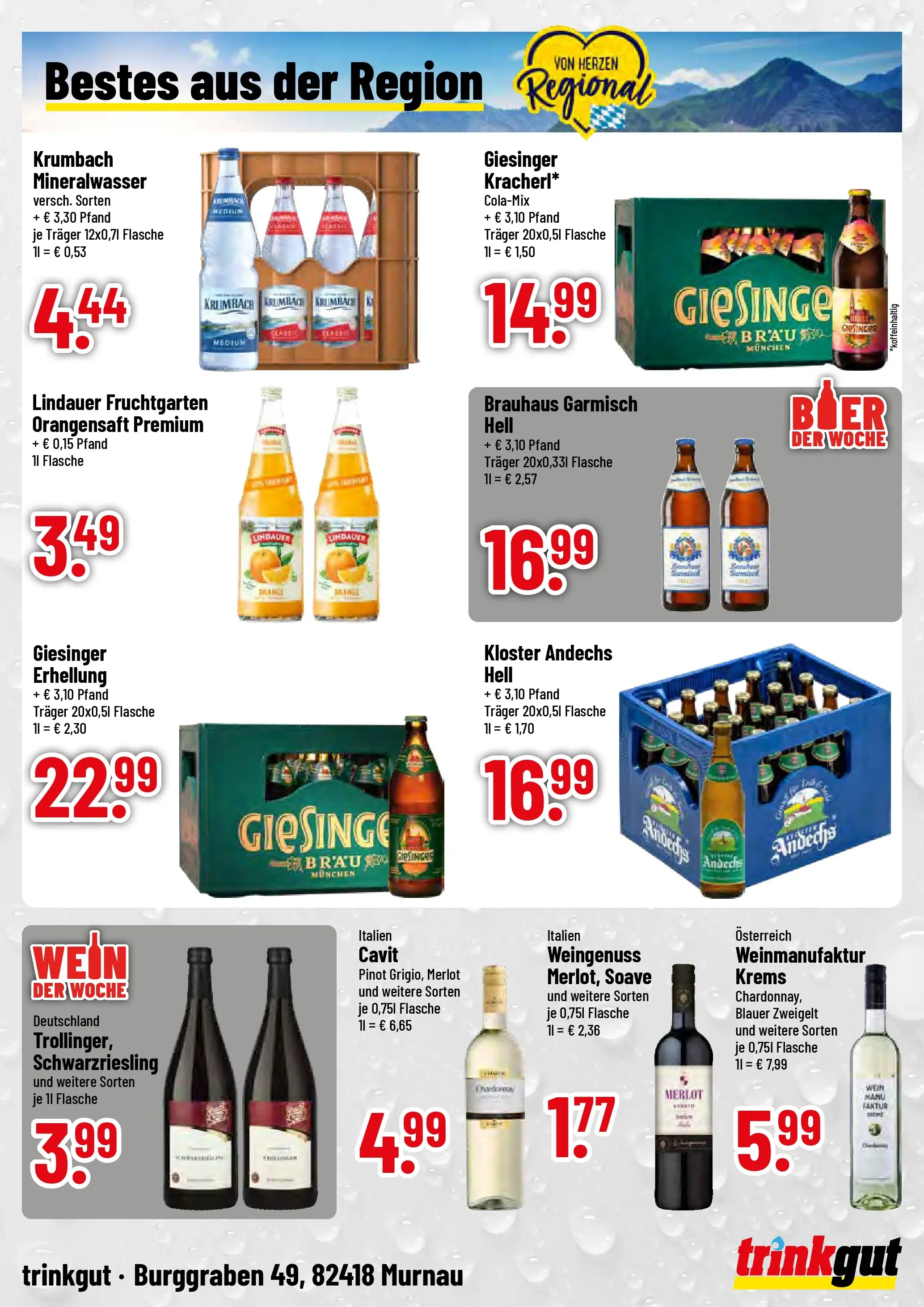 Trinkgut - trinkgut: Wochenangebote (ab 05.01.2026) » Angebote online | Seite: 4 | Produkte: Merlot, Orangensaft, Mineralwasser, Wein