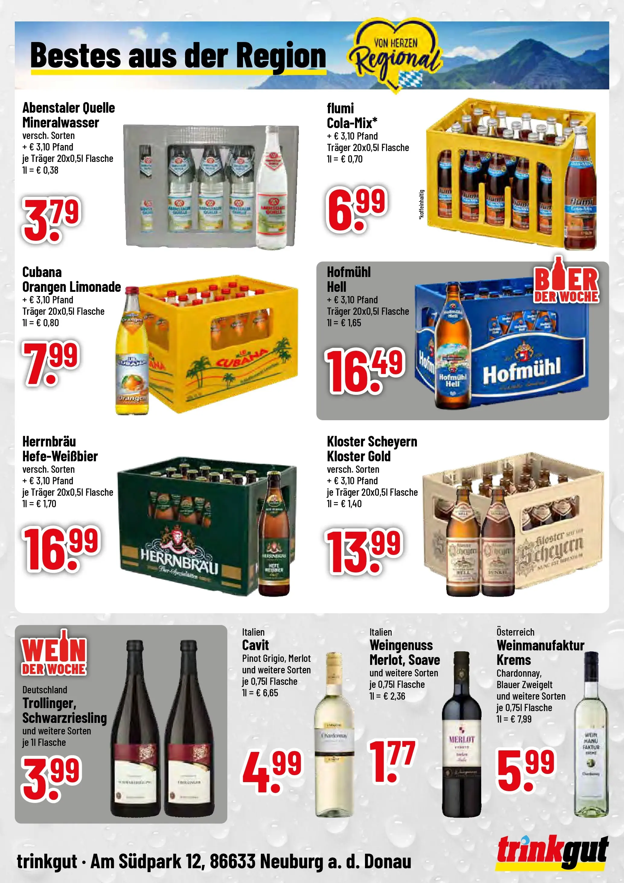 Trinkgut - trinkgut: Wochenangebote (ab 05.01.2026) » Angebote online | Seite: 4 | Produkte: Bier, Orangen, Mineralwasser, Wein