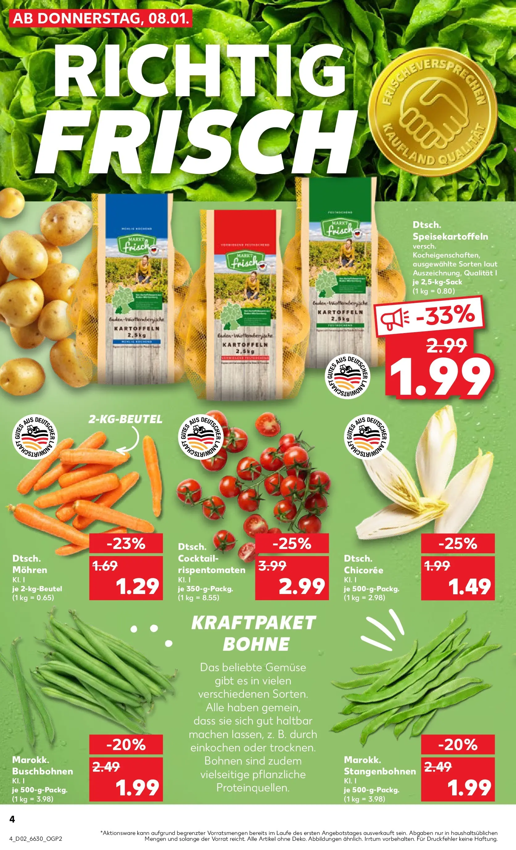 Prospekt Kaufland ab 08.01.2026 » Angebote und Werbung Online | Seite: 4 | Produkte: Mohren, Kartoffeln, Gemüse Prospekt Kaufland ab 08.01.2026 » Angebote Online zum Blättern | Seite: 4 | Produkte: Mohren, Kartoffeln, Gemüse