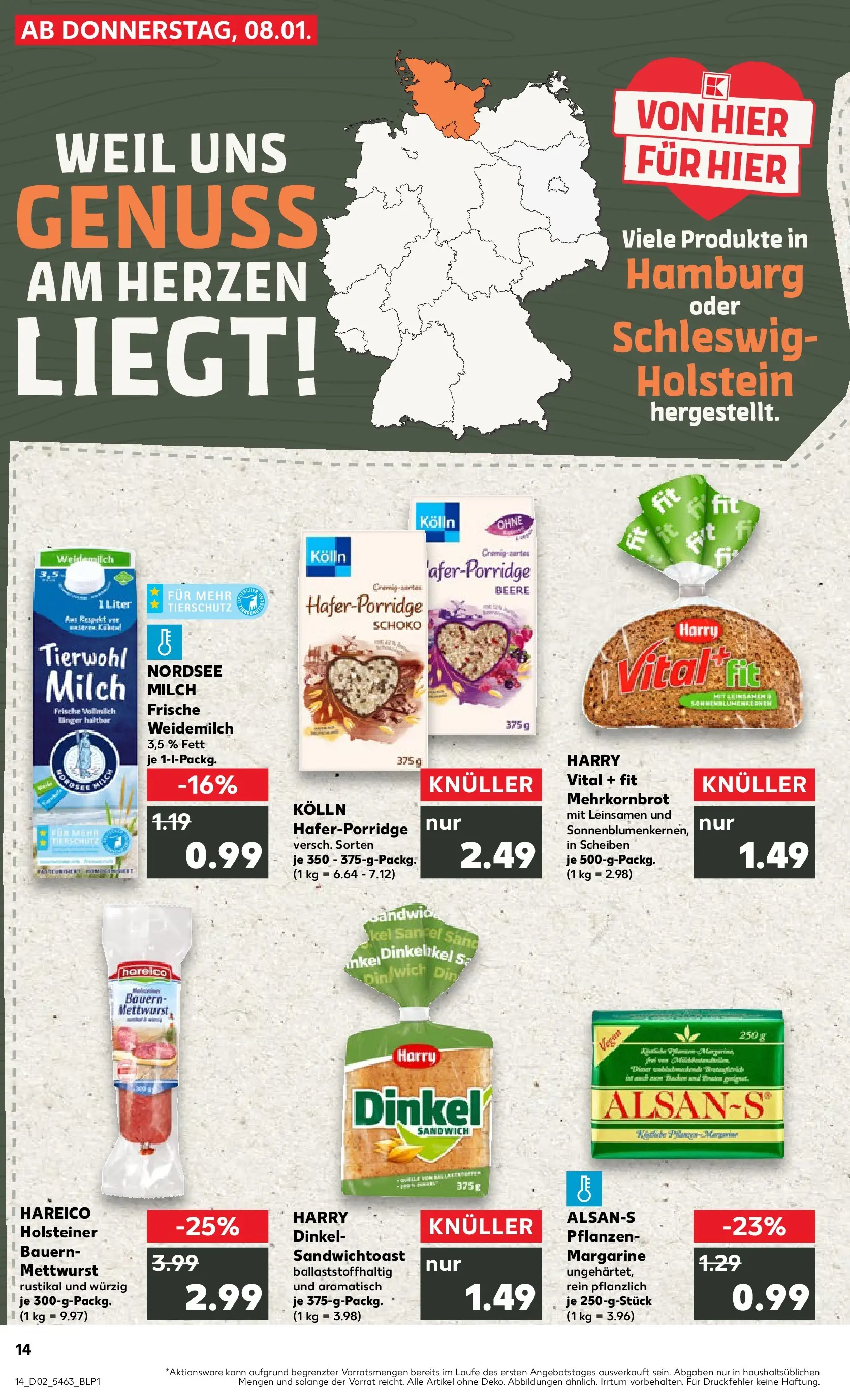 Prospekt Kaufland ab 08.01.2026 » Angebote und Werbung Online | Seite: 14 | Produkte: Margarine, Kolln, Milch Prospekt Kaufland ab 08.01.2026 » Angebote Online zum Blättern | Seite: 14 | Produkte: Margarine, Kolln, Milch