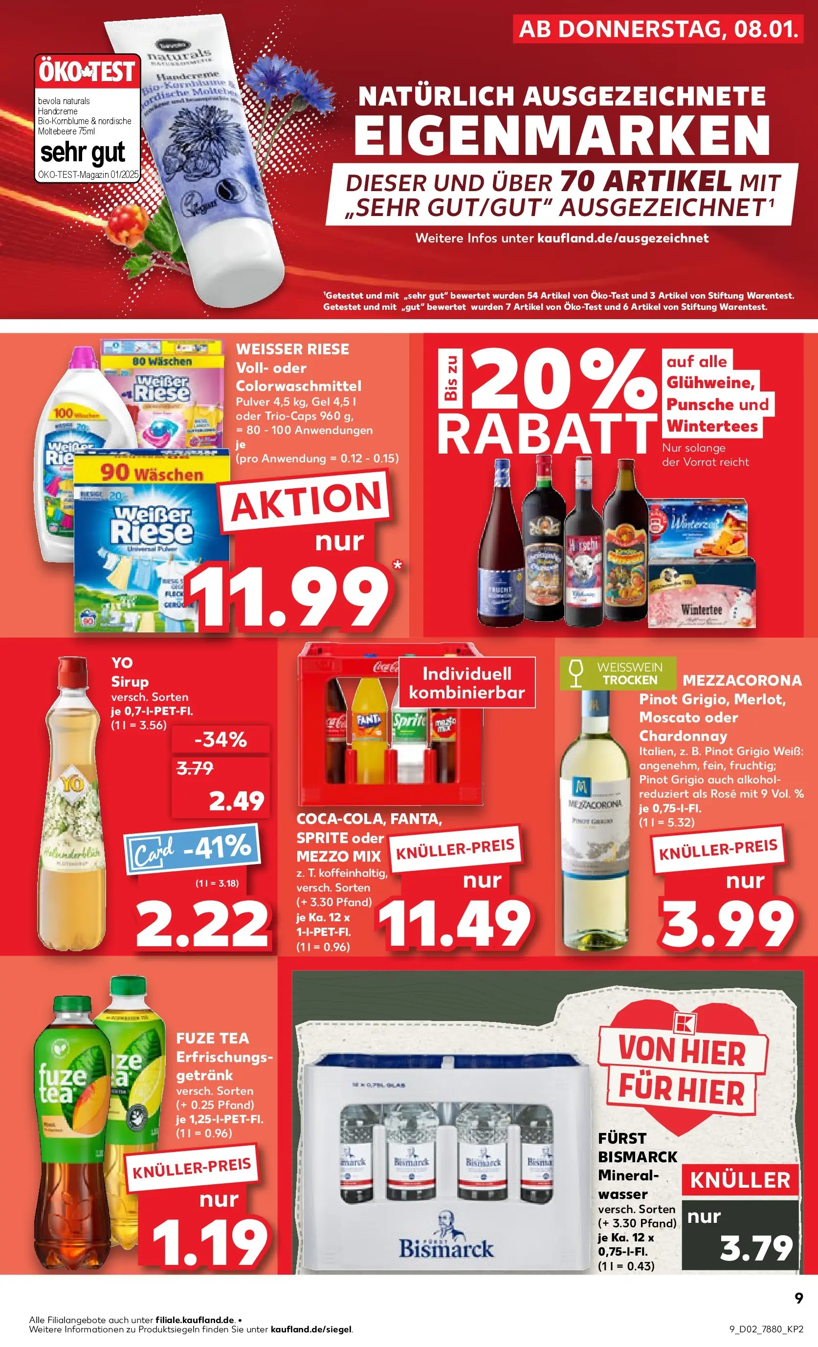 Prospekt Kaufland ab 08.01.2026 » Angebote und Werbung Online | Seite: 9 | Produkte: Weißwein, Sirup, Mineralwasser, Wasser Prospekt Kaufland ab 08.01.2026 » Angebote Online zum Blättern | Seite: 9 | Produkte: Weißwein, Sirup, Mineralwasser, Wasser