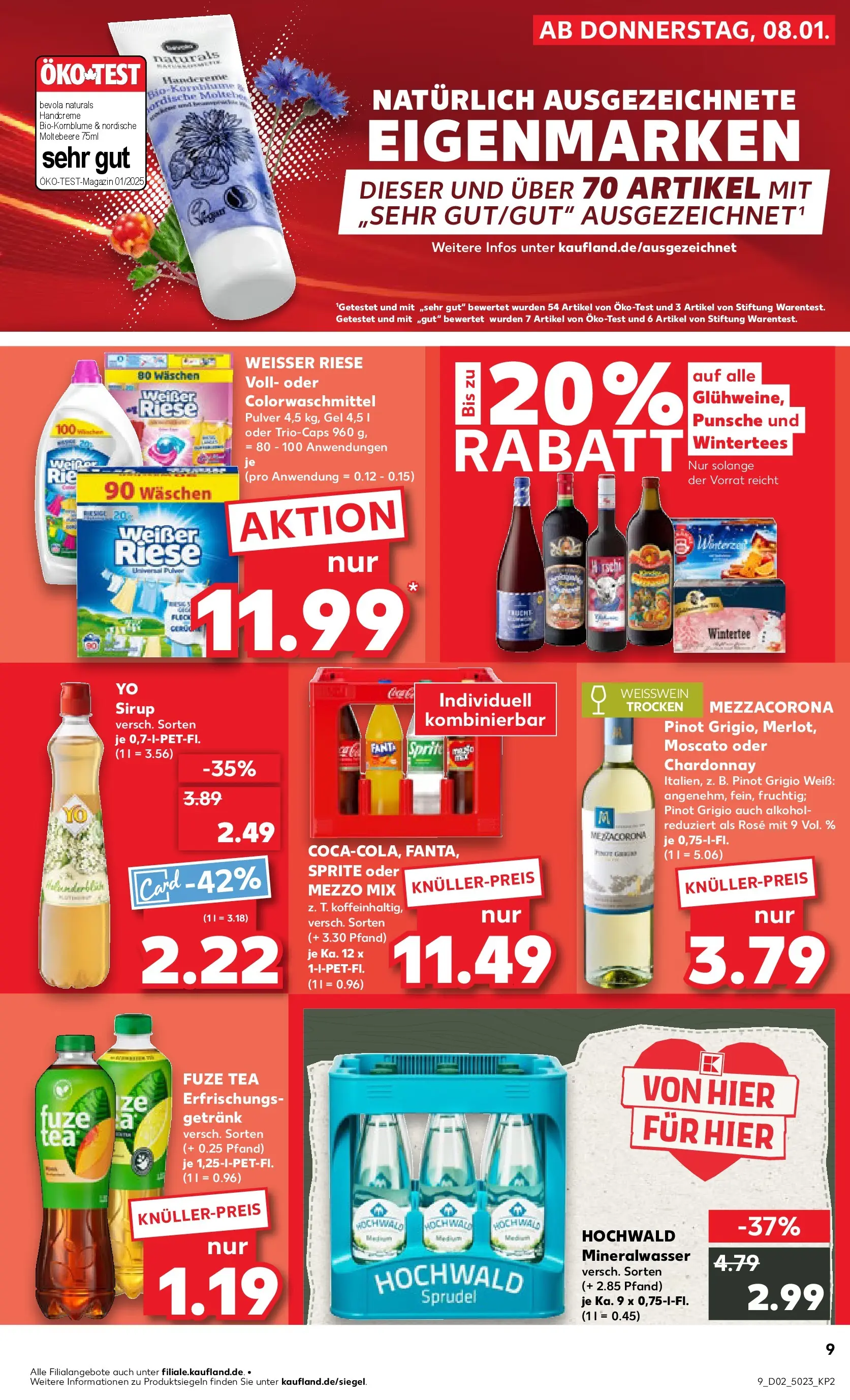 Prospekt Kaufland ab 08.01.2026 » Angebote Online zum Blättern | Seite: 9 | Produkte: Mezzo mix, Sprite, Weißwein, Oder mezzo mix