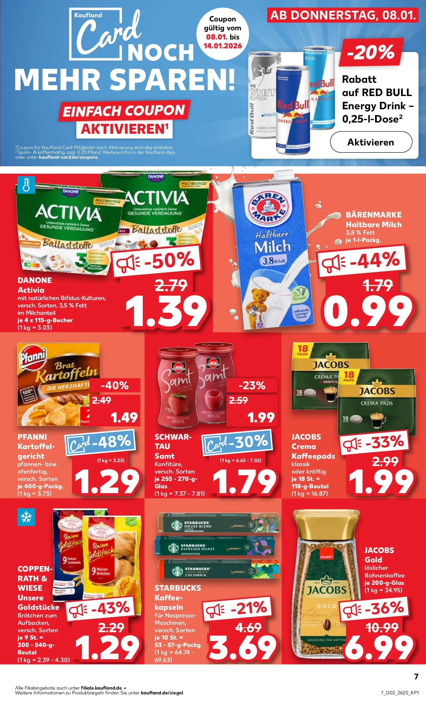 Prospekt Kaufland ab 08.01.2026 » Angebote Online zum Blättern | Seite: 7 | Produkte: Milch, Schwartau samt, Haltbare milch, Kartoffeln