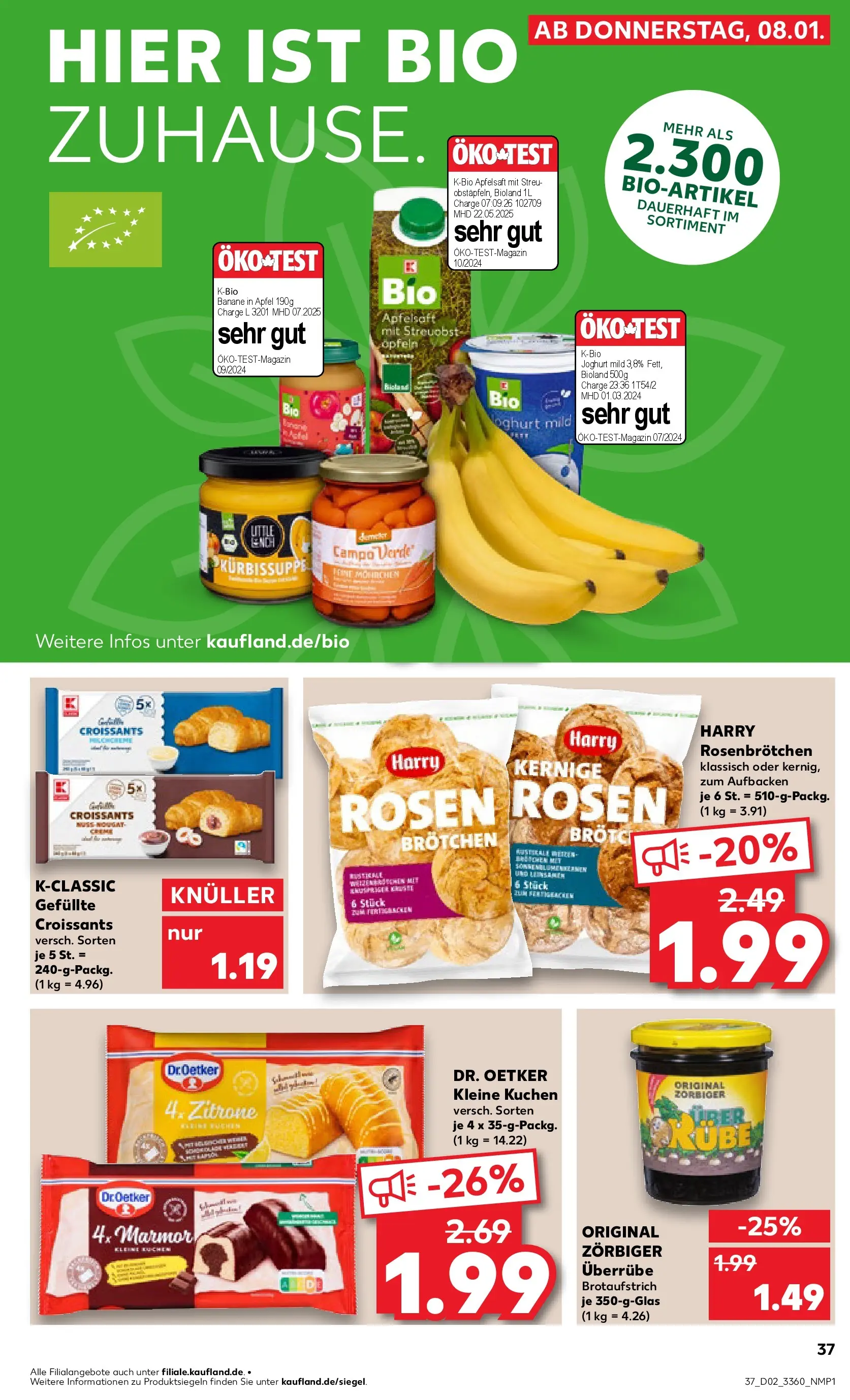 Prospekt Kaufland ab 08.01.2026 » Angebote Online zum Blättern | Seite: 37 | Produkte: Äpfel, Apfelsaft, Brot, Kuchen