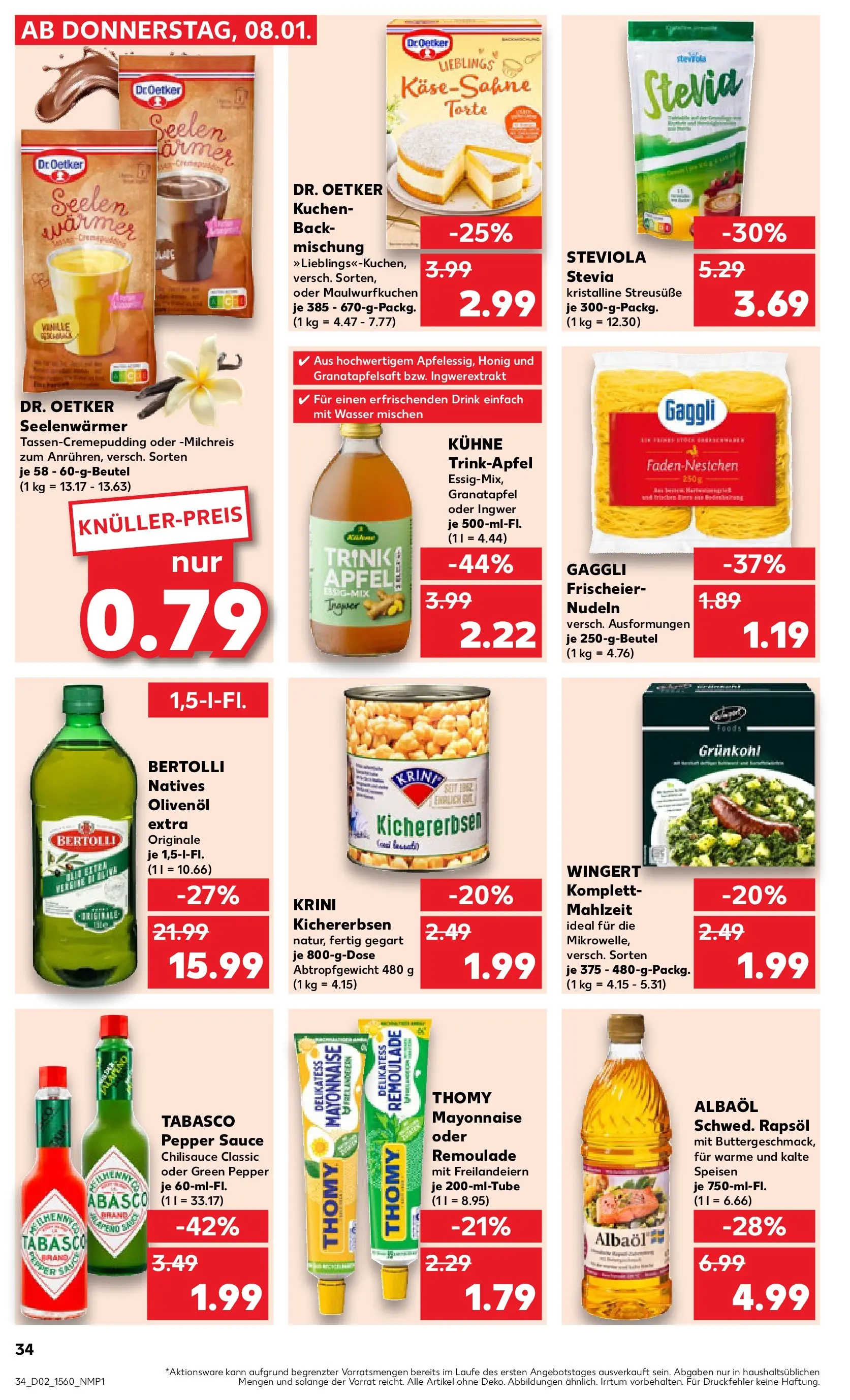 Prospekt Kaufland ab 08.01.2026 » Angebote Online zum Blättern | Seite: 34 | Produkte: Granatapfel, Olivenol, Wasser, Mayonnaise