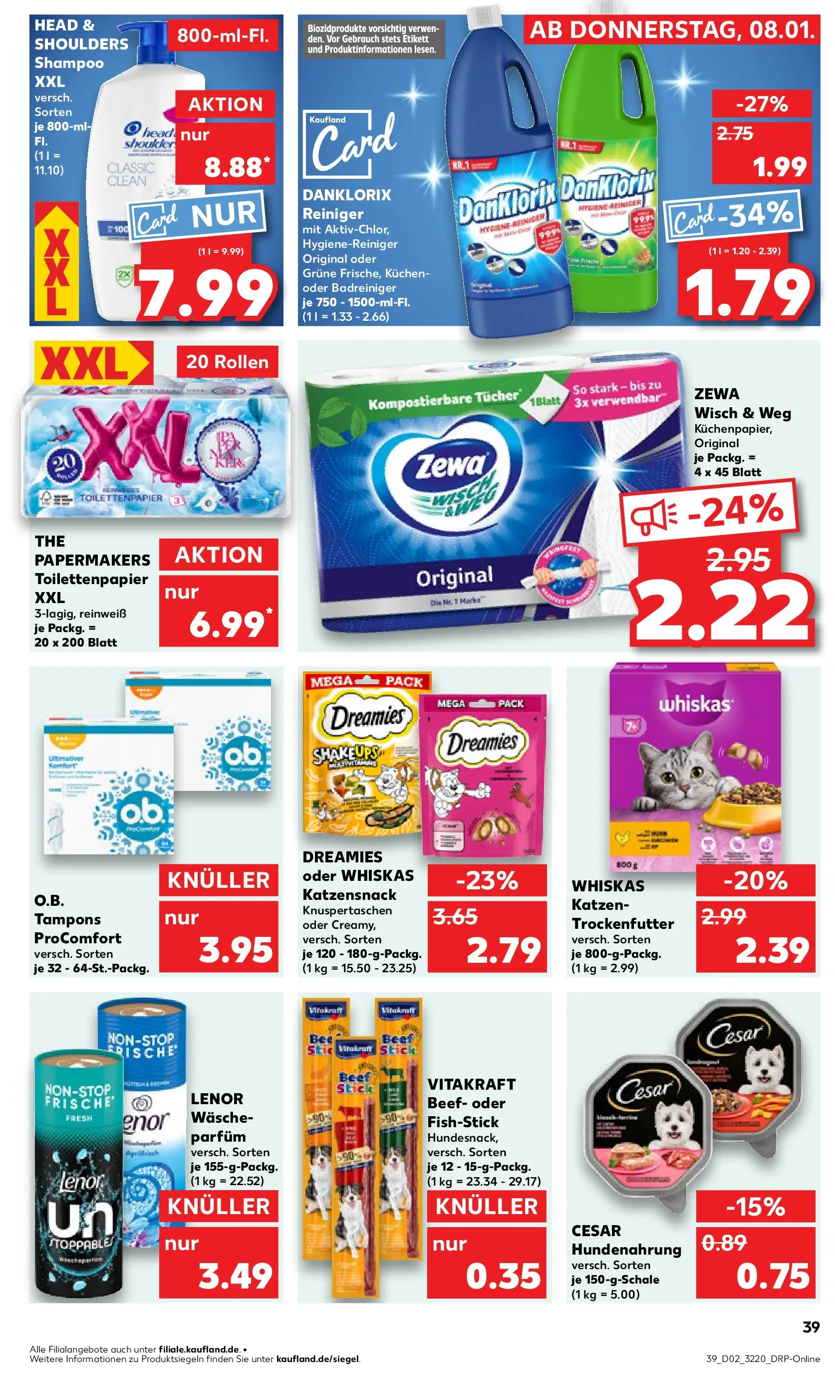 Prospekt Kaufland ab 08.01.2026 » Angebote Online zum Blättern | Seite: 41 | Produkte: Lenor, Head & shoulders, Whiskas, Toilettenpapier
