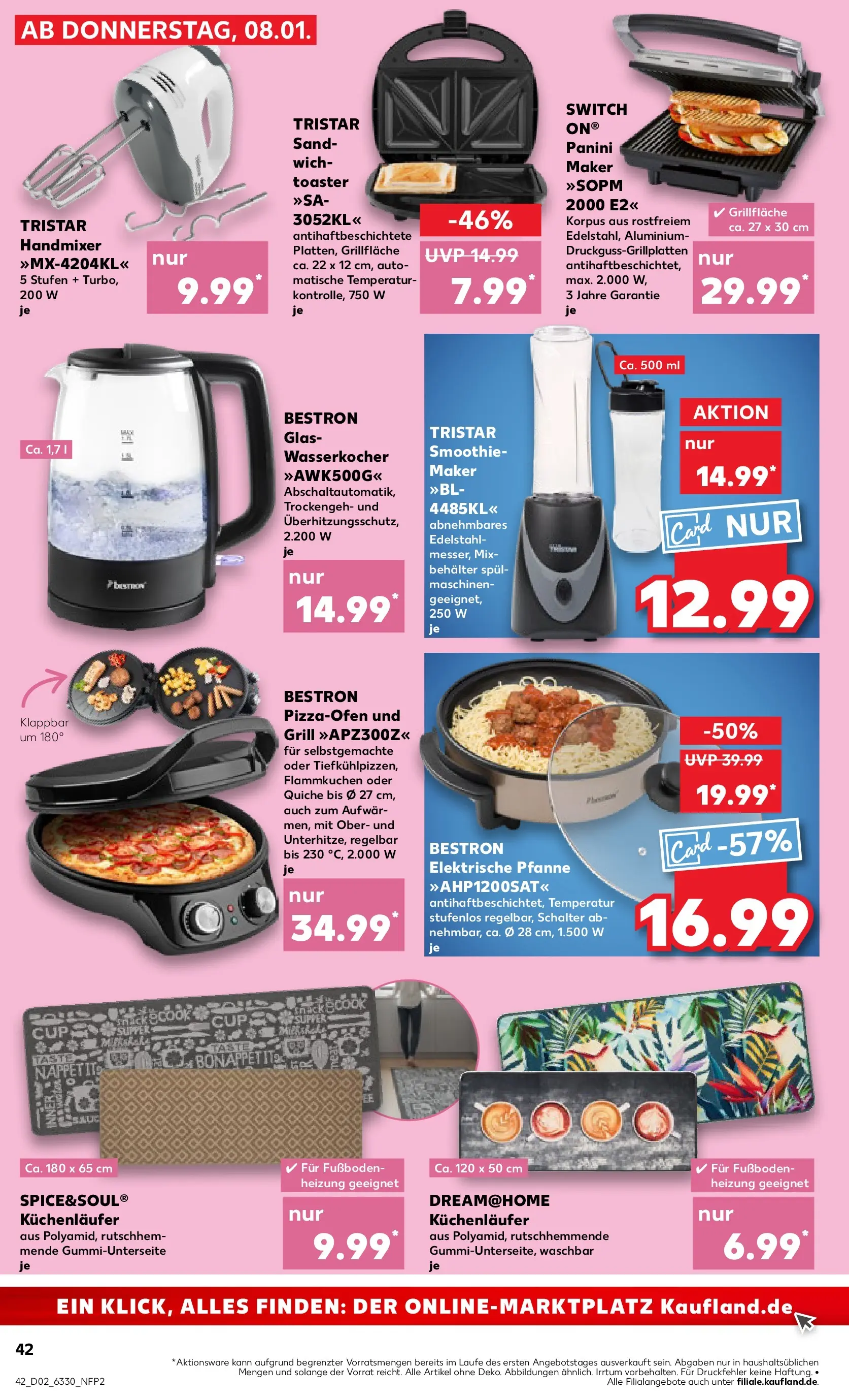 Prospekt Kaufland ab 08.01.2026 » Angebote Online zum Blättern | Seite: 42 | Produkte: Grill, Mixer, Toaster, Handmixer
