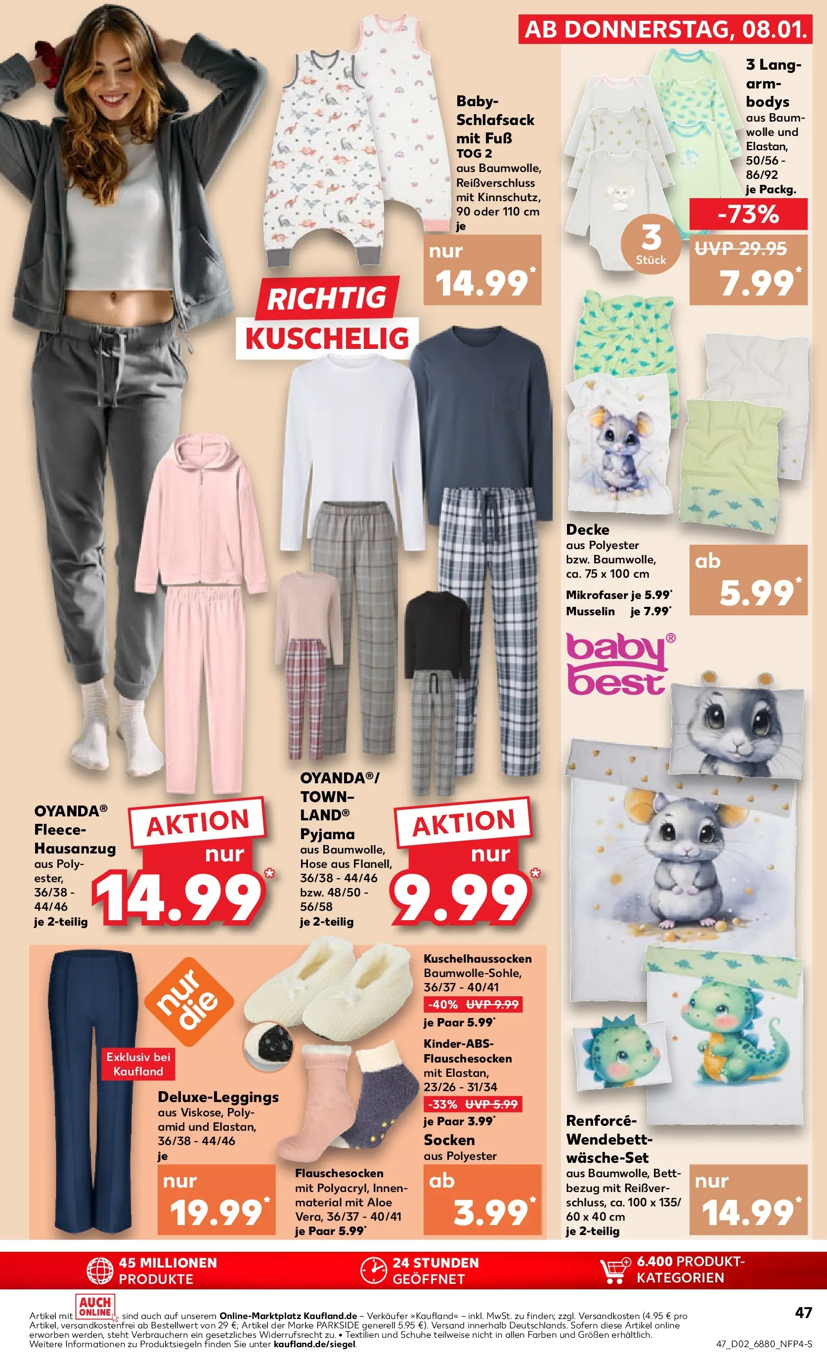 Prospekt Kaufland ab 08.01.2026 » Angebote Online zum Blättern | Seite: 47 | Produkte: Decke, Schlafsack, Hose, Socken