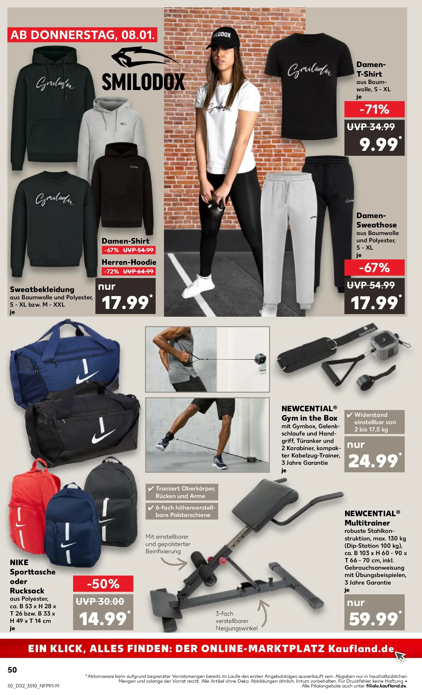 Prospekt Kaufland ab 08.01.2026 » Angebote Online zum Blättern | Seite: 50 | Produkte: T-Shirt, Hoodie, Box, Rucksack