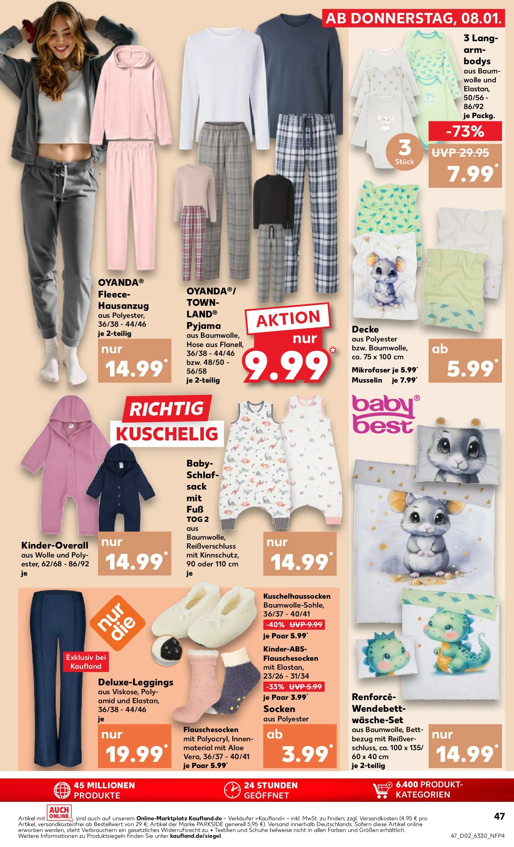Prospekt Kaufland ab 08.01.2026 » Angebote Online zum Blättern | Seite: 47 | Produkte: Bett, Decke, Overall, Pyjama